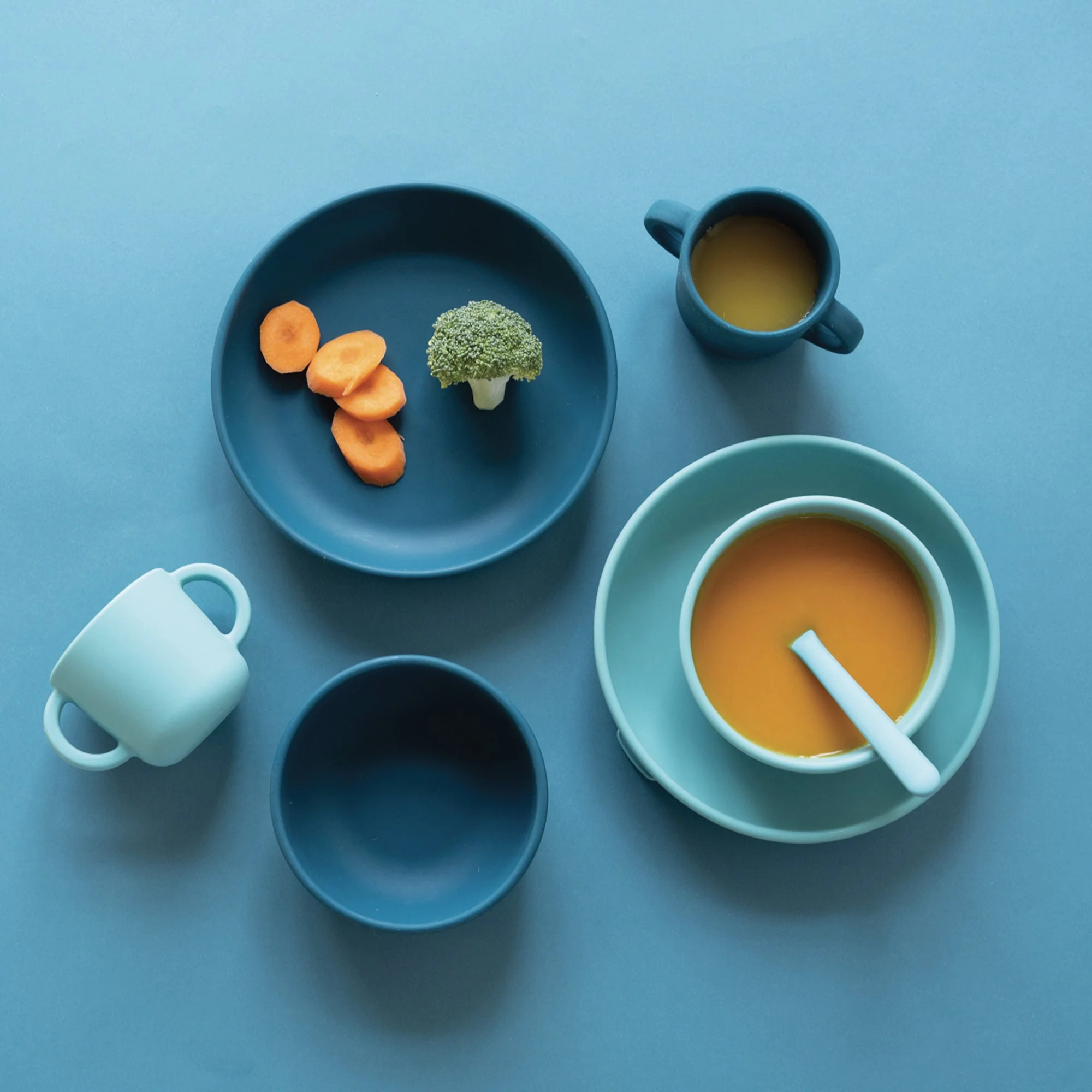 Vogeelle Silicone Suction Baby Bowl Set - Blue Abyss / Lagoon