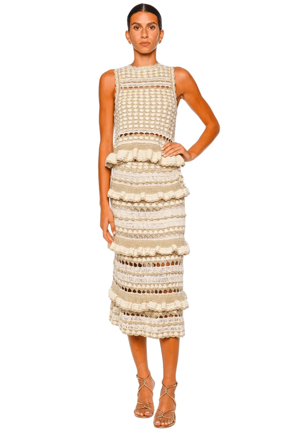 ZIMMERMANN Wanderlust Metallic Crochet Frill Tank