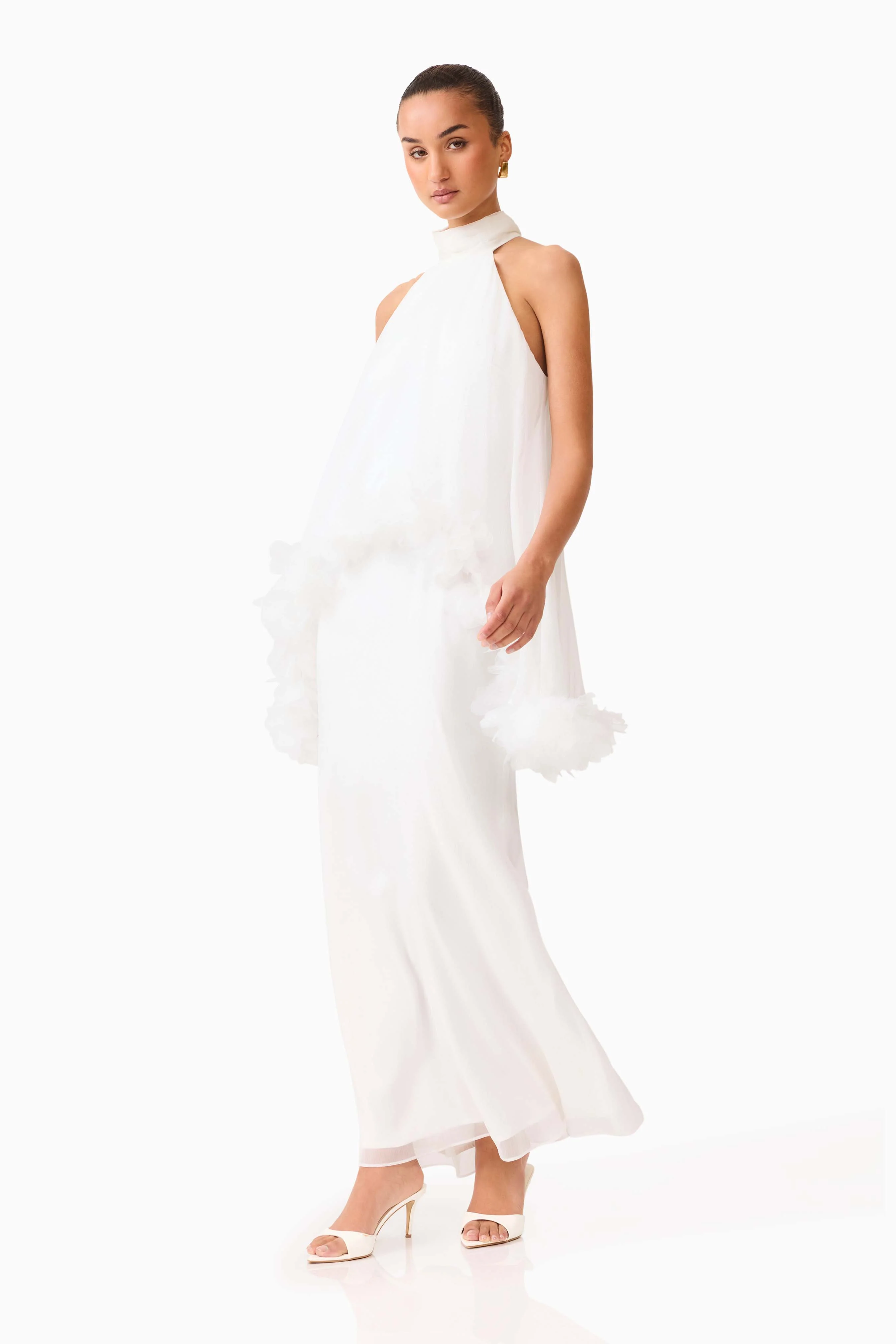 Poppy Cape Gown in White