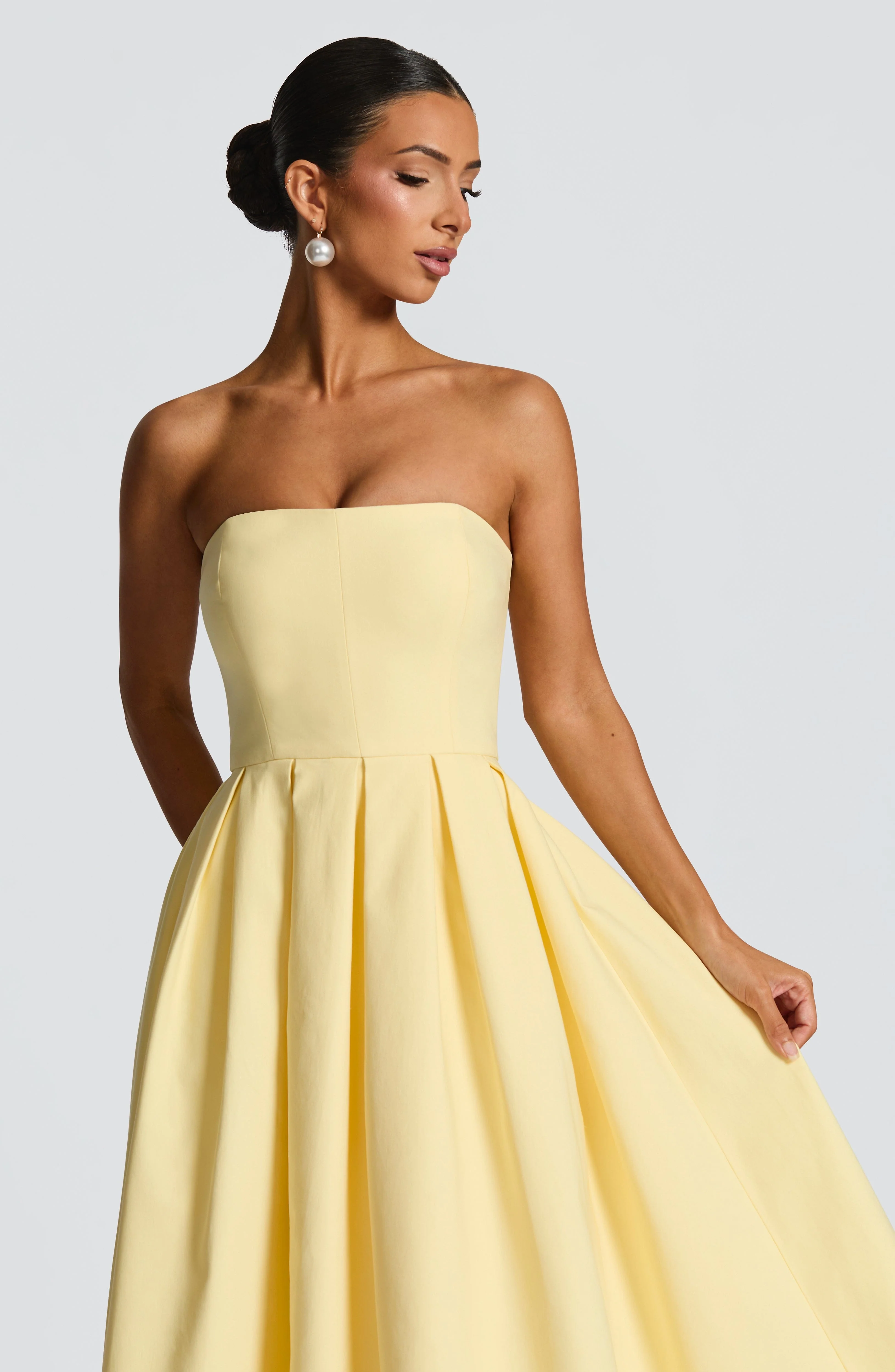 Edith Midi Dress - Lemon