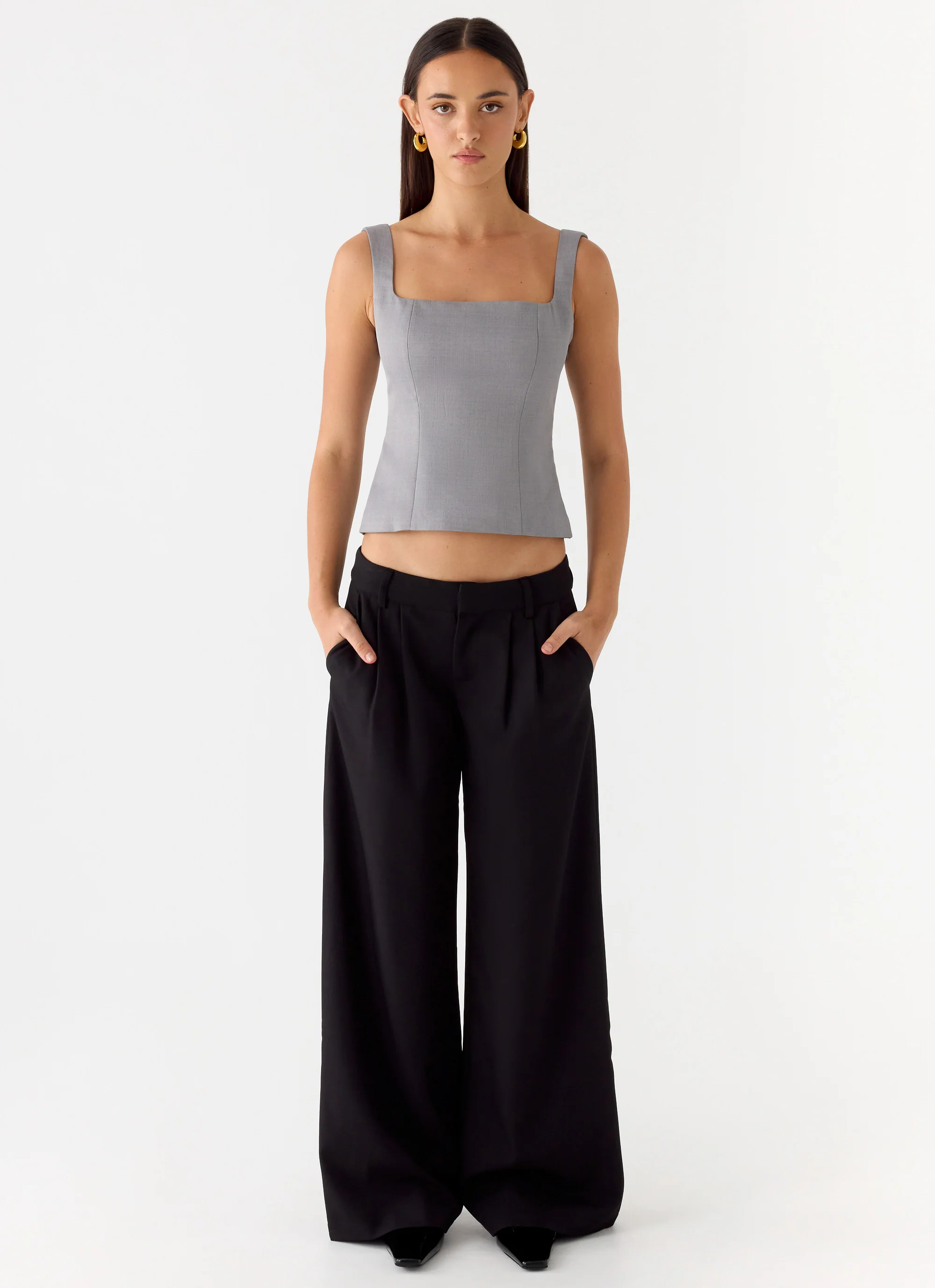 False Start Top - Smoke Grey