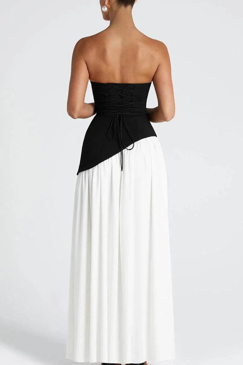 A-Line Maxi Knitted Fabric Dress 970800986791