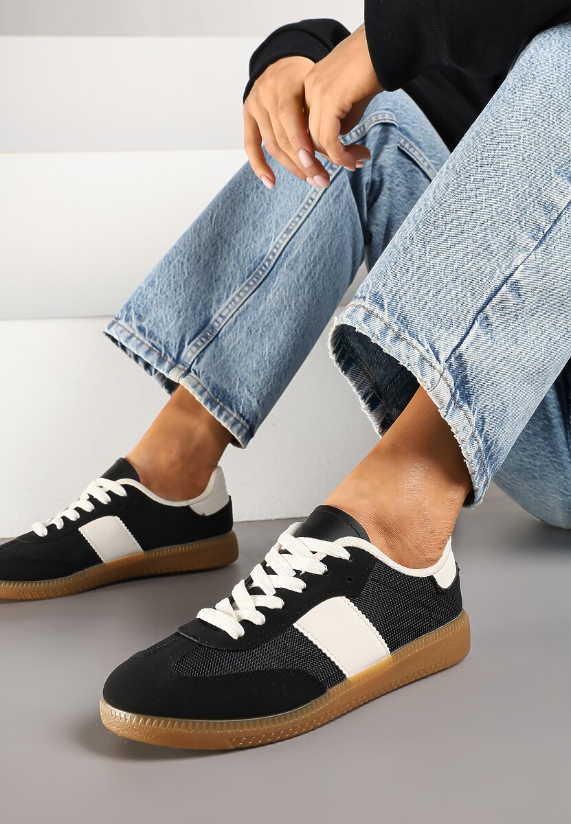 Czarne Sneakersy Tenisówki w Kultowym Stylu Neolithaen