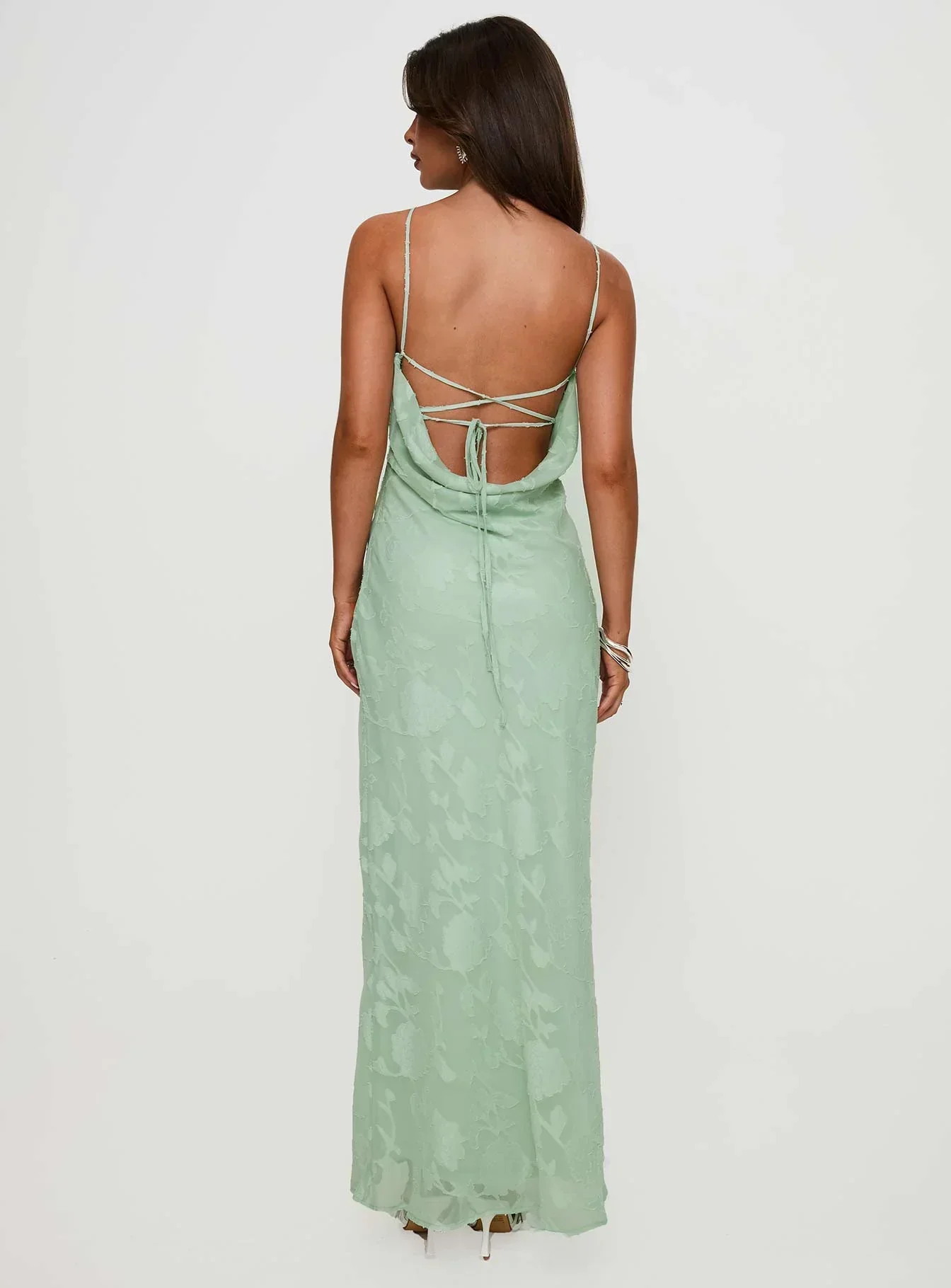 Zoelle Halter Maxi Dress Sage - luluinthesky