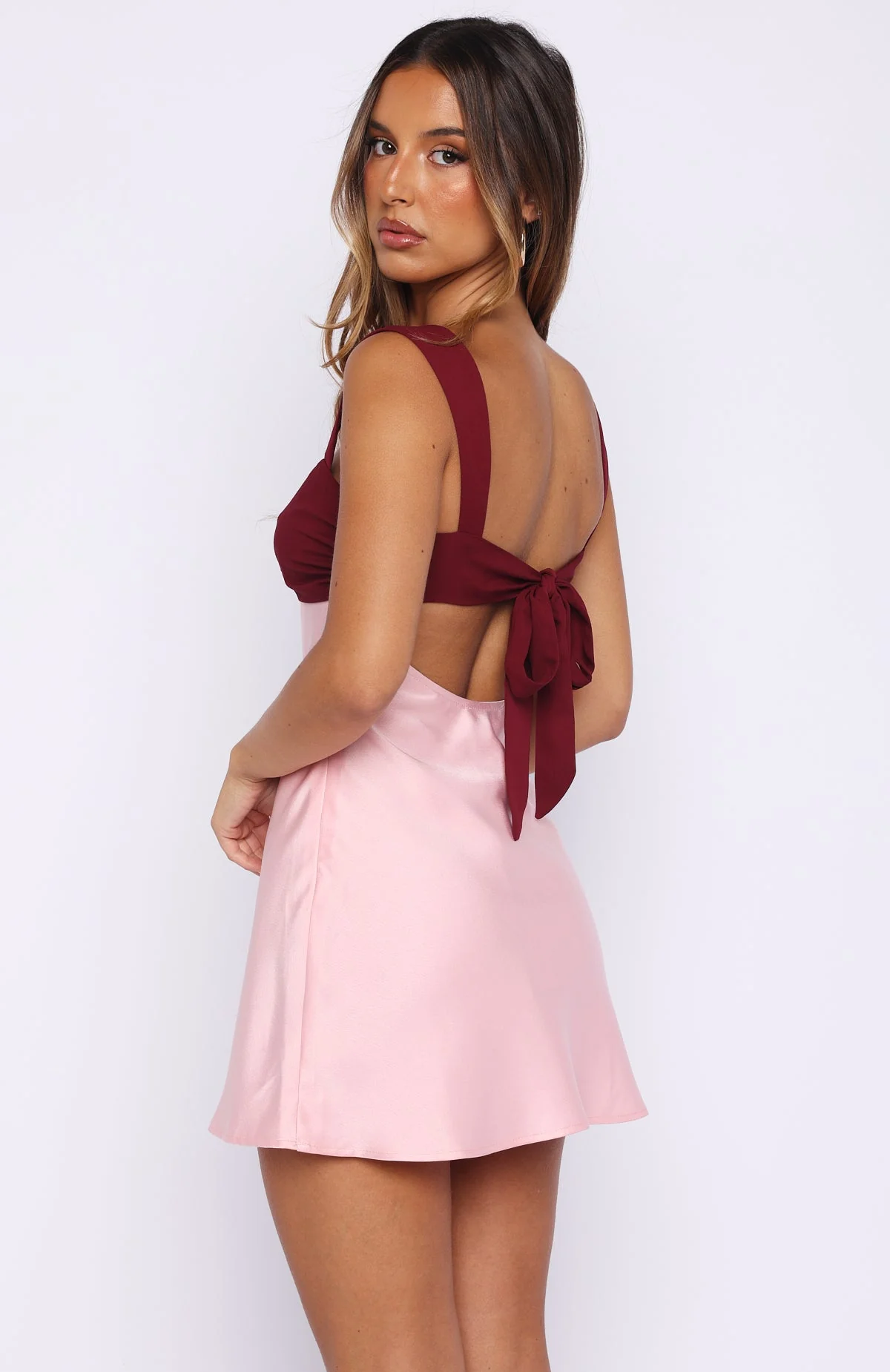 Can't Be Distracted Mini Dress Berry