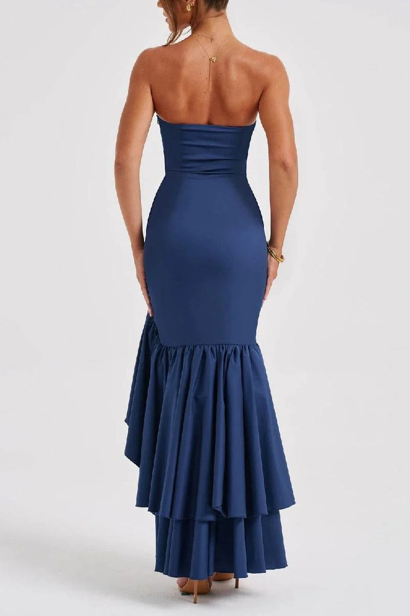 Mermaid High-Low Stretch Formal Evening Dresses 746074126248
