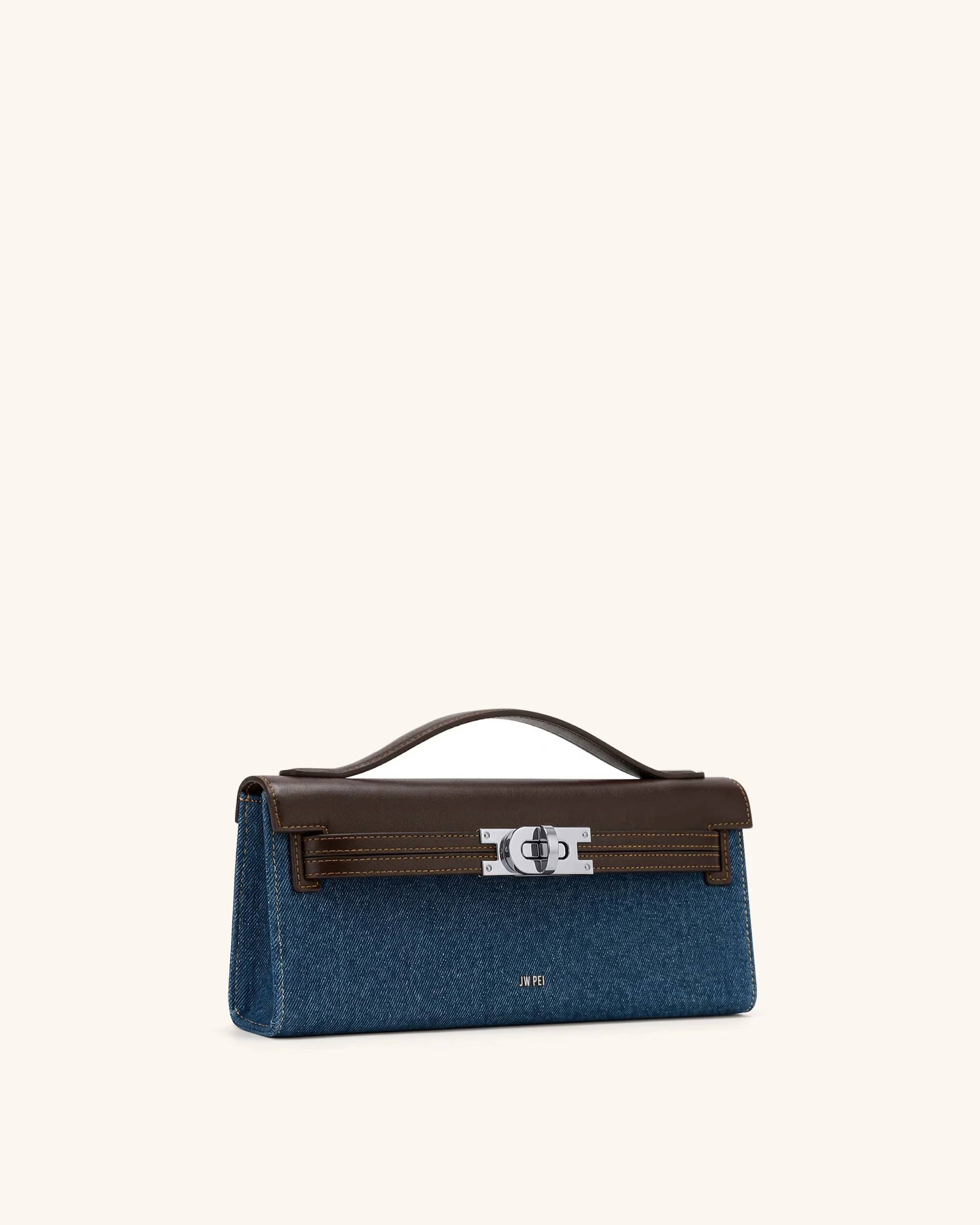 Bria Structured Top Handle Bag - BLue Denim