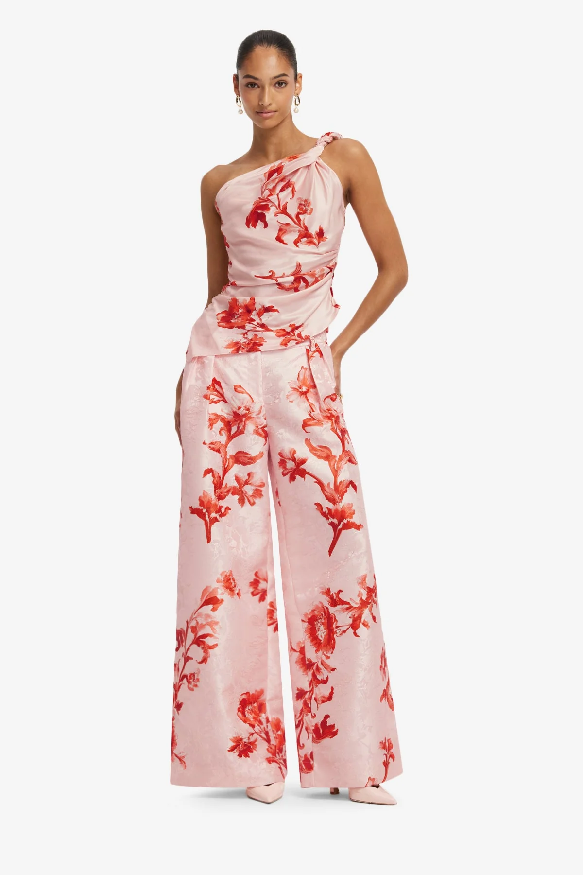 Elisha Jacquard Wide Leg Pants - Magnolia Print