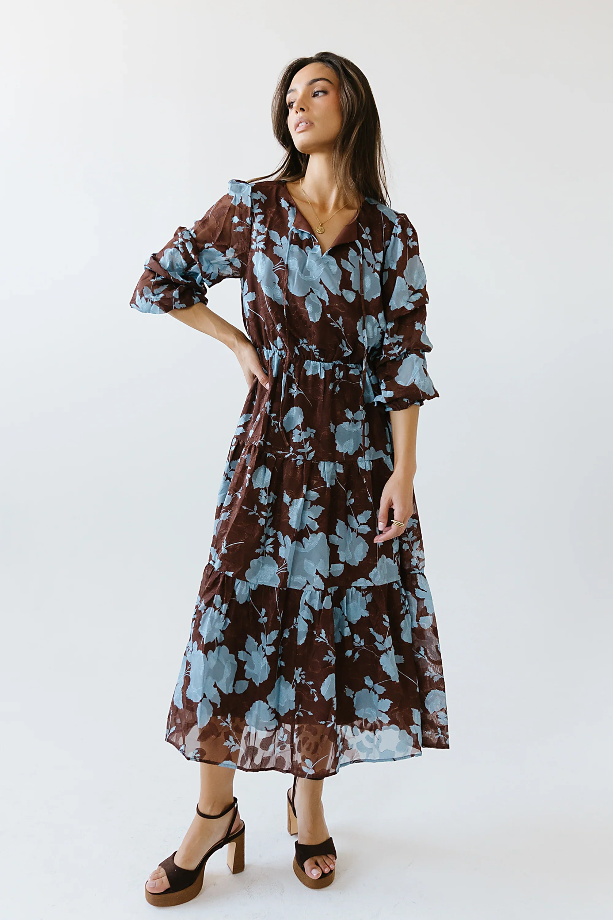 Cache Floral Midi Dress