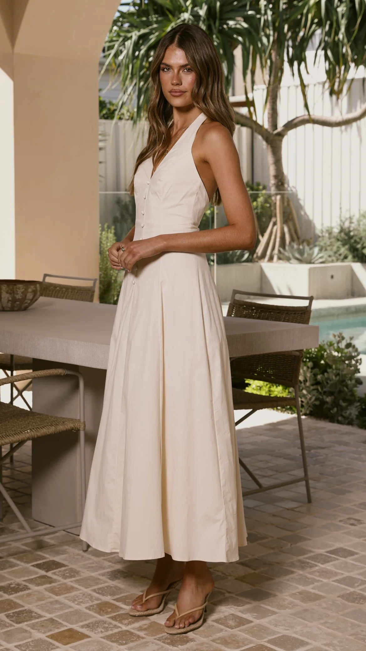 Kaia Maxi Dress - Vanilla - luluinthesky
