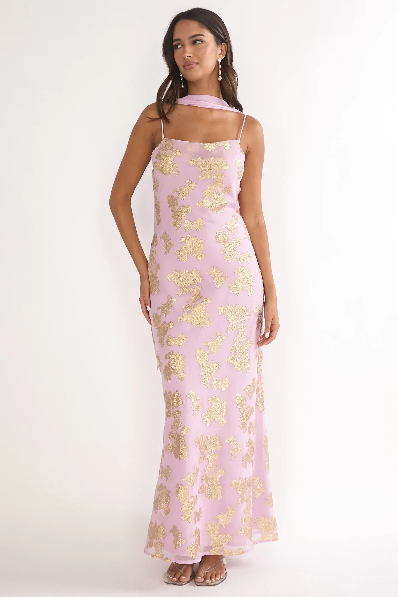 Helsi Cowl Back Maxi Dress Pink