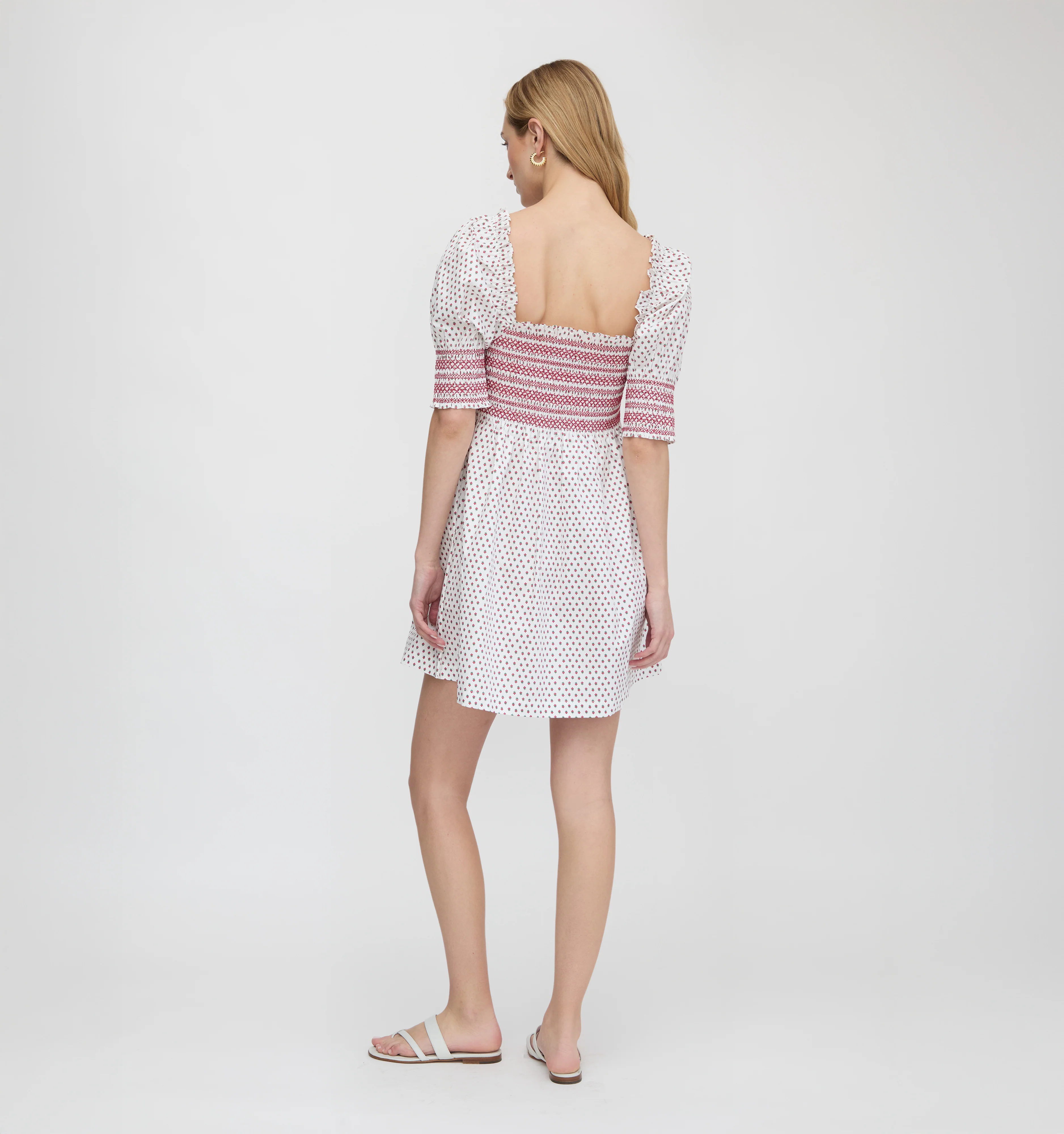 The Lila Nap Dress - White Poppy Half Drop