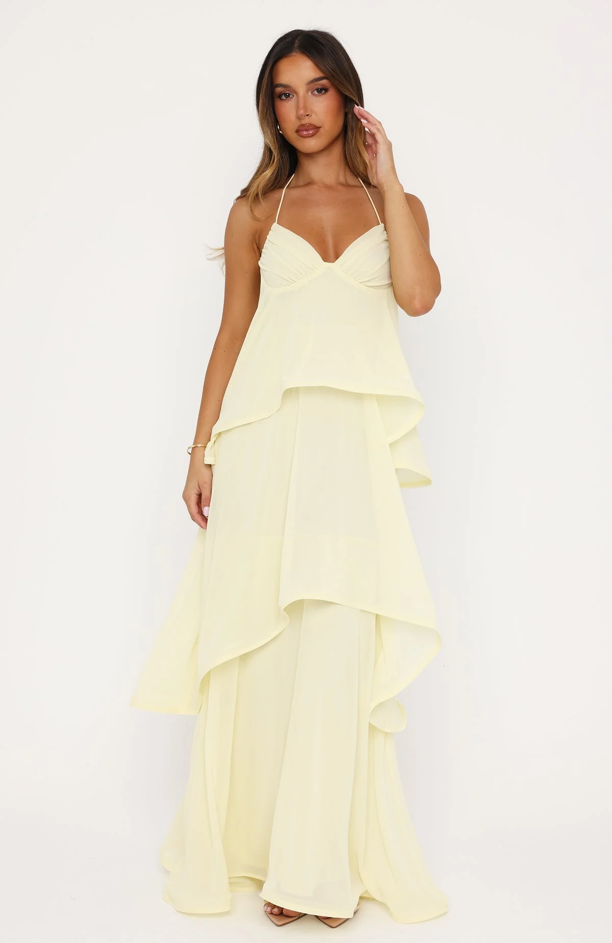 Twirl With Me Maxi Dress Lemon - luluinthesky