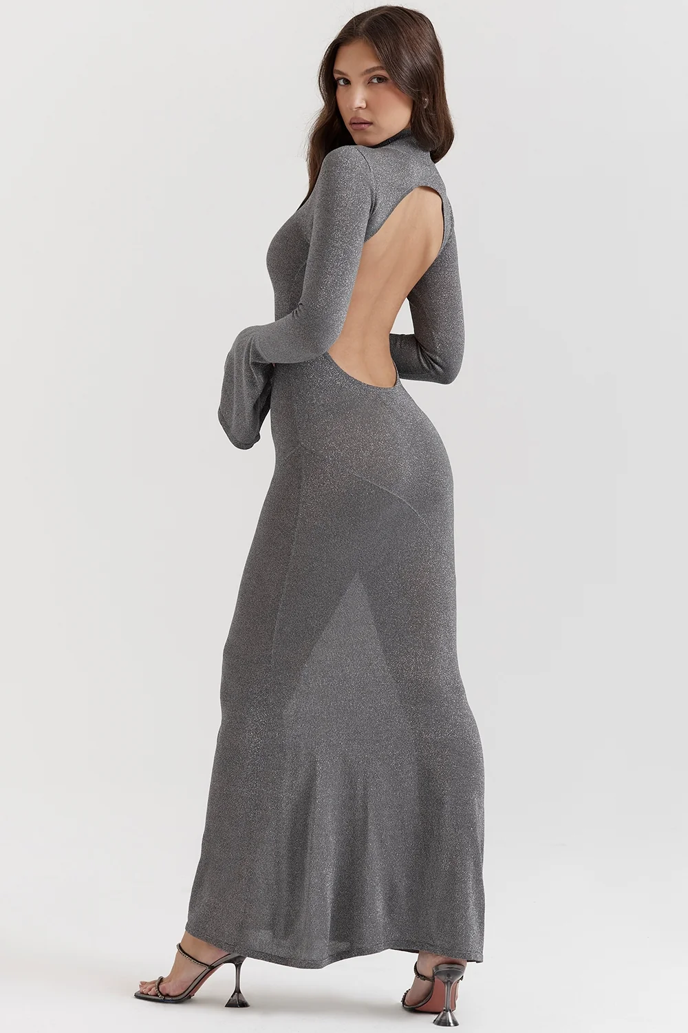 Steel Metallic Maxi Dress