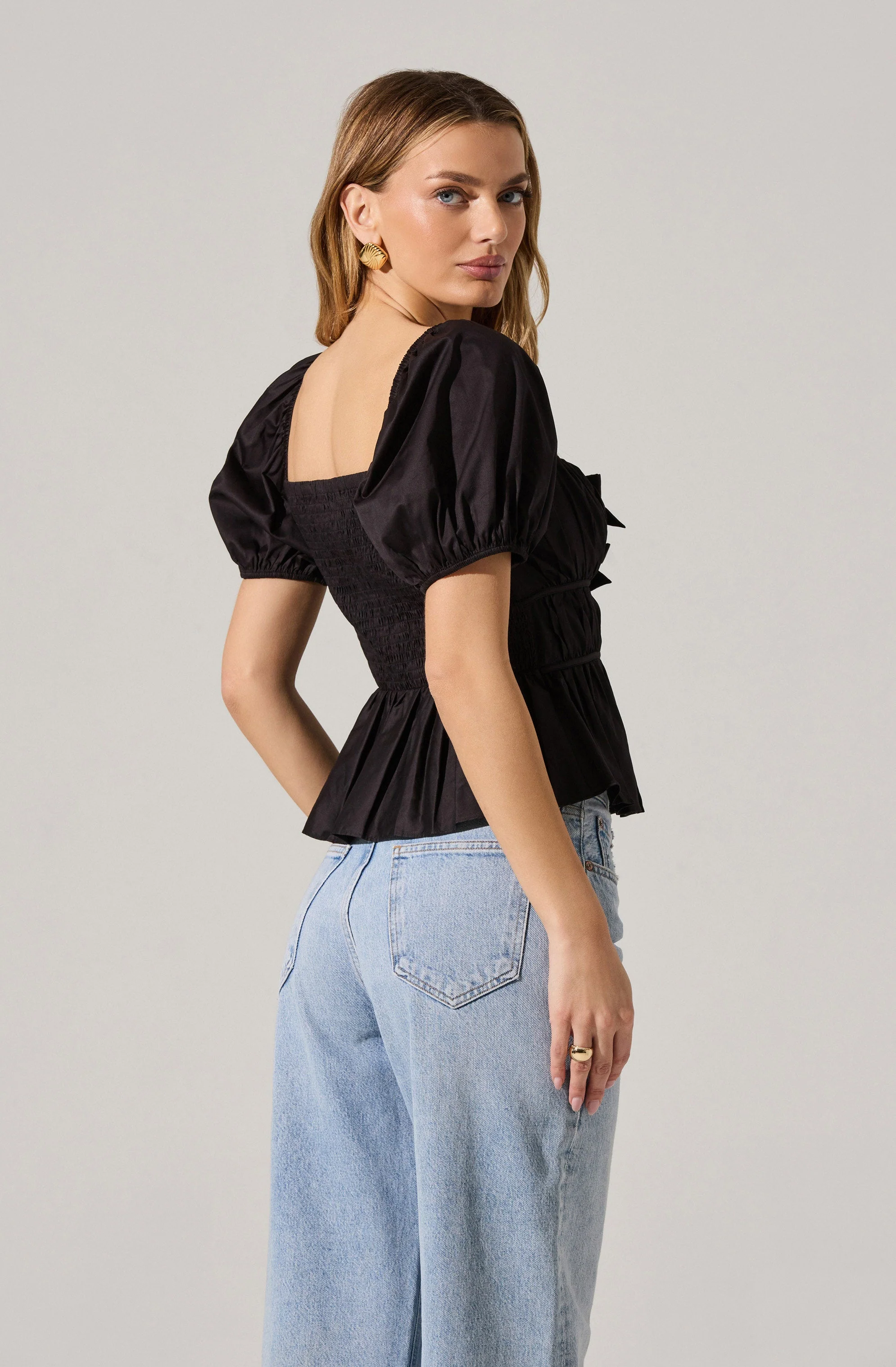 Bow Front Peplum Top