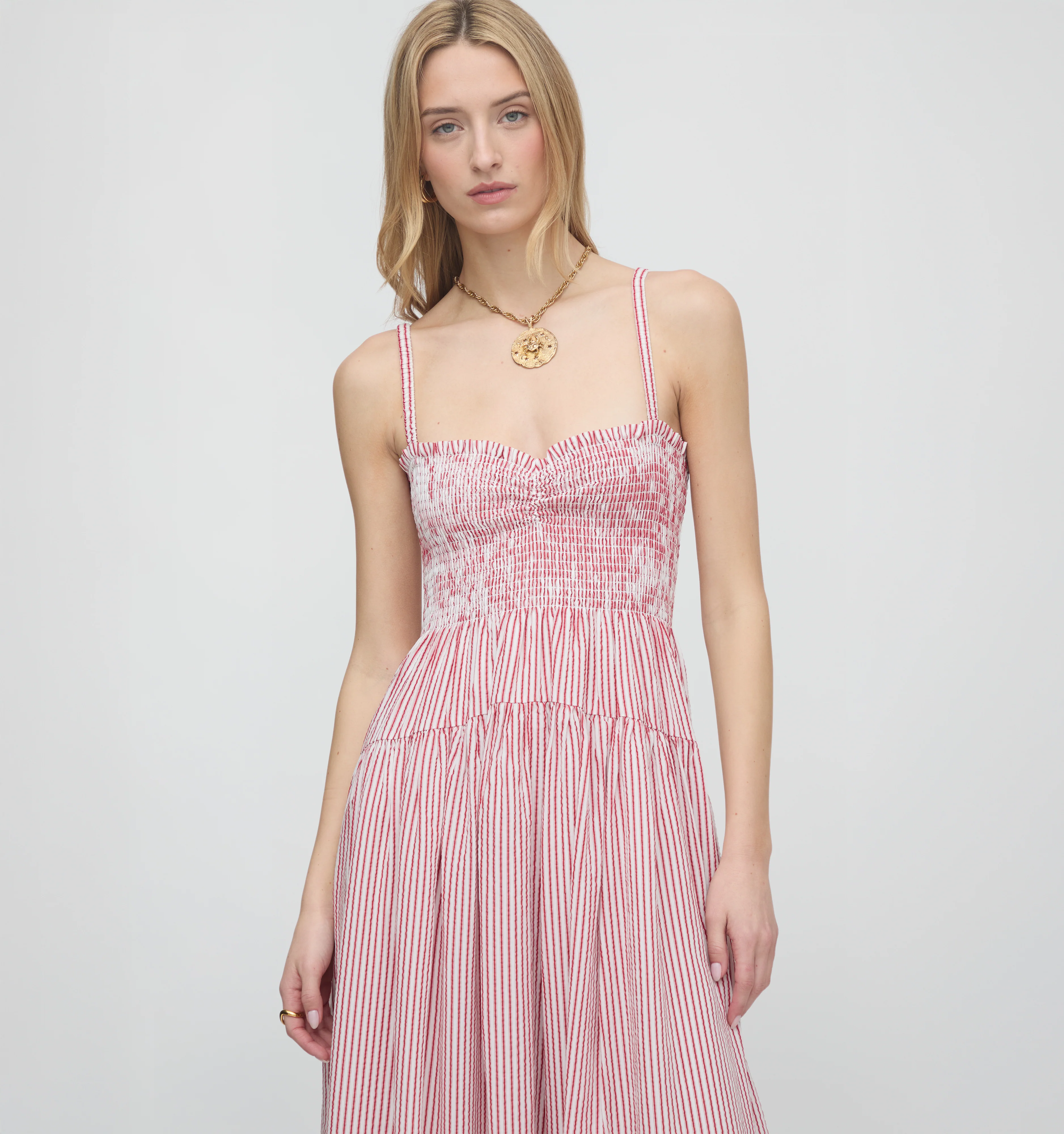 The Rebecca Nap Dress - Red Ticking Stripe