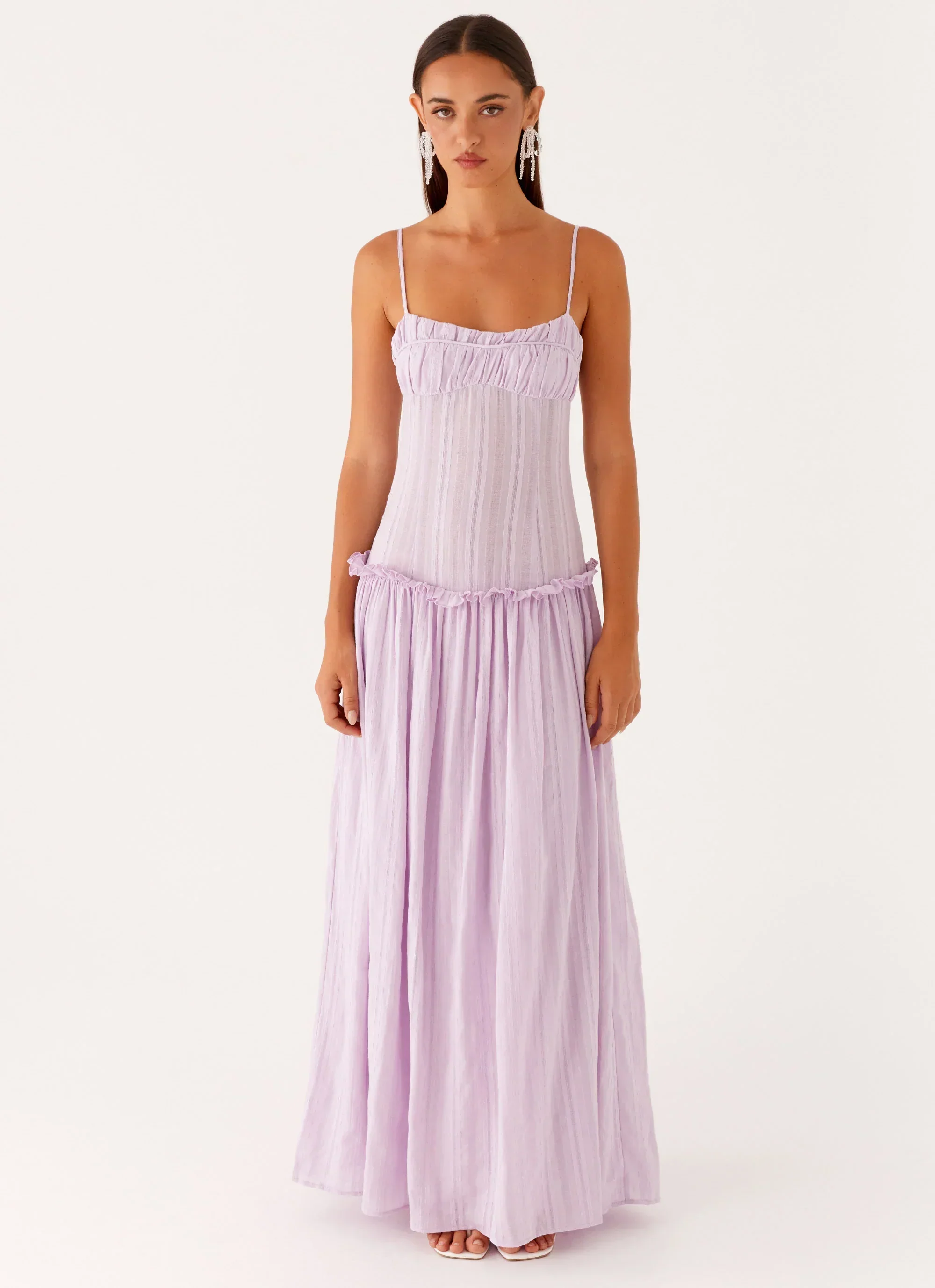 Jacinda Drop Waist Maxi Dress - Lavender - luluinthesky