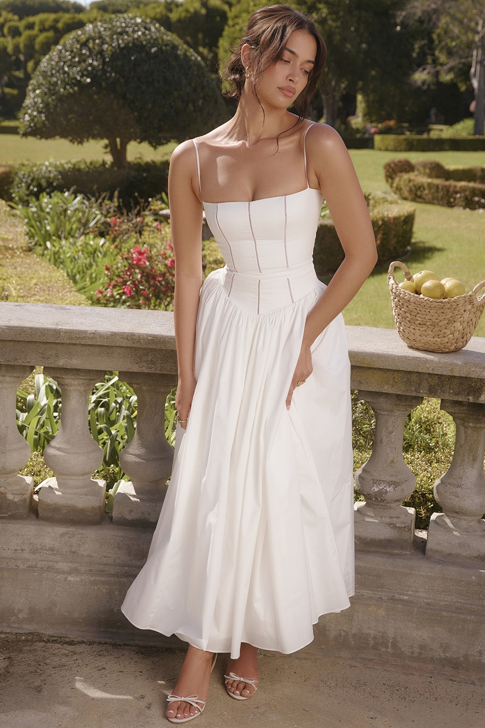 white cotton maxi sundress
