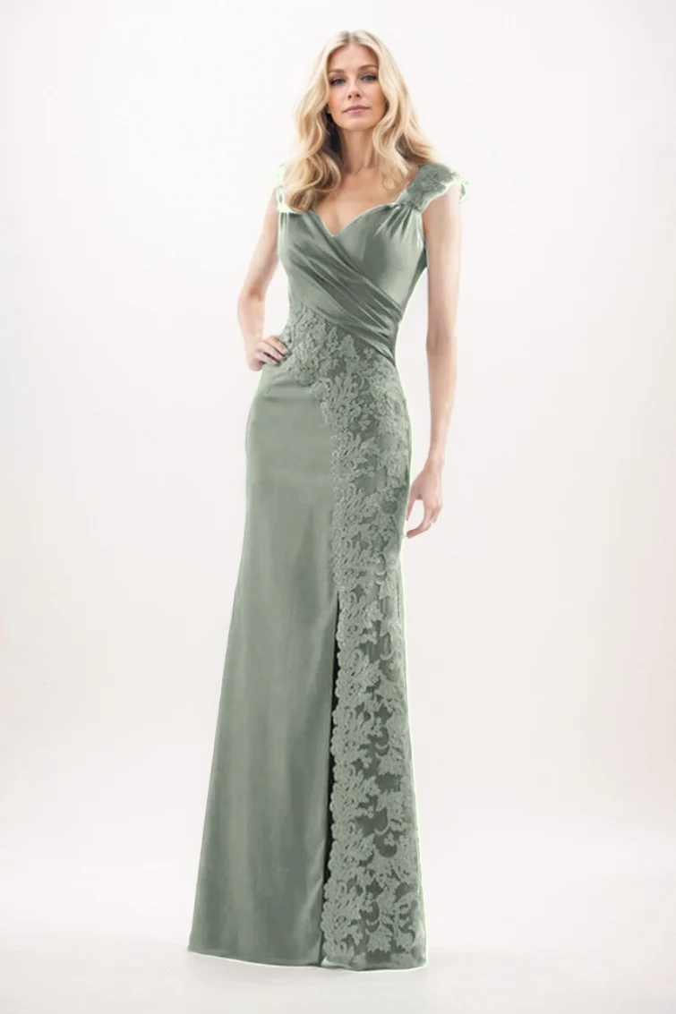 Sheath-Column Maxi Chiffon Mother Of The Bride Dress CM0275