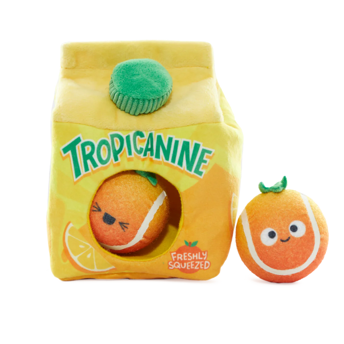 Fresh Squeaked Oj Plush Multi-Part Enrichment + Fetch Dog Toy
