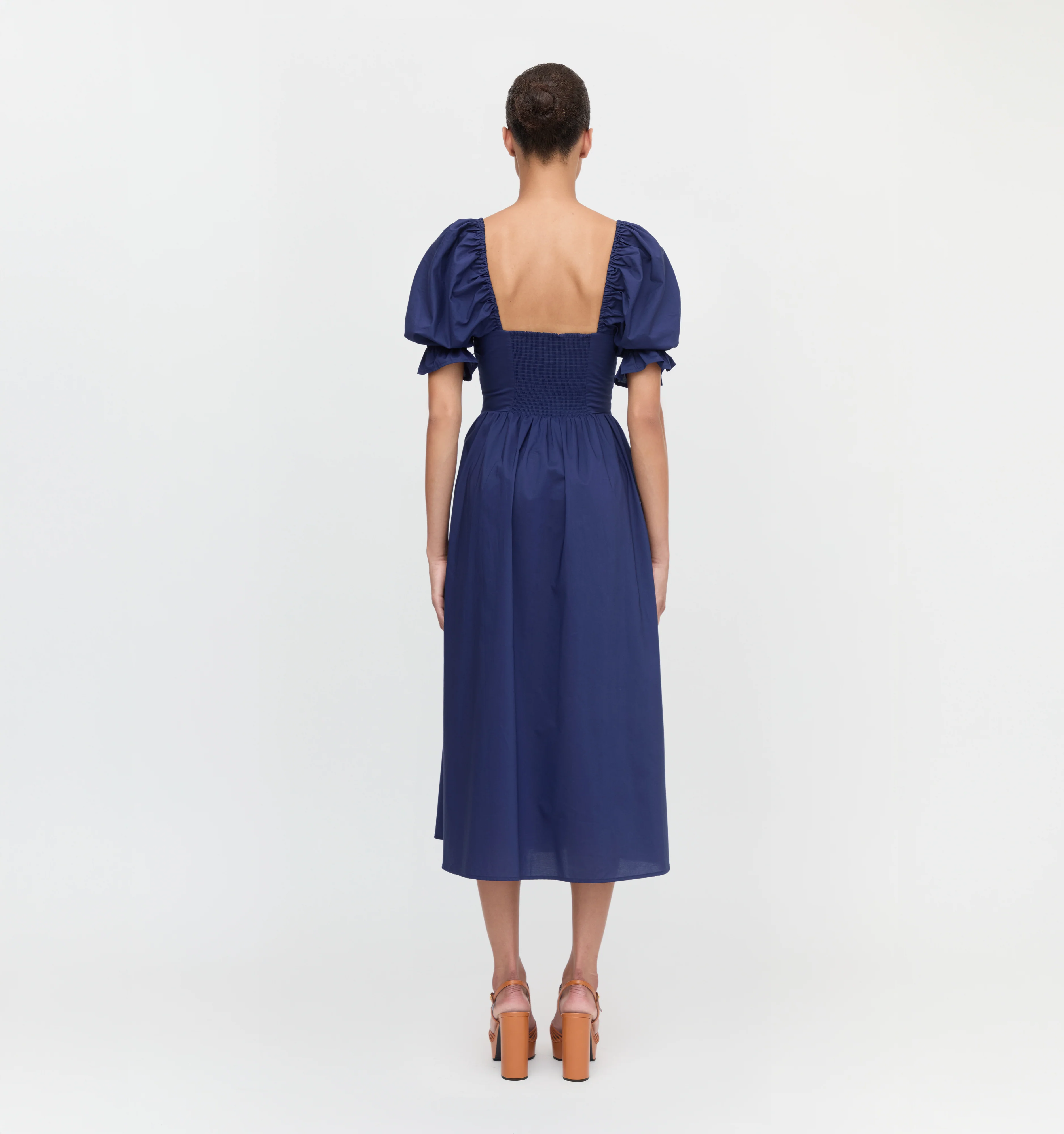 The Ophelia Dress - Navy Poplin