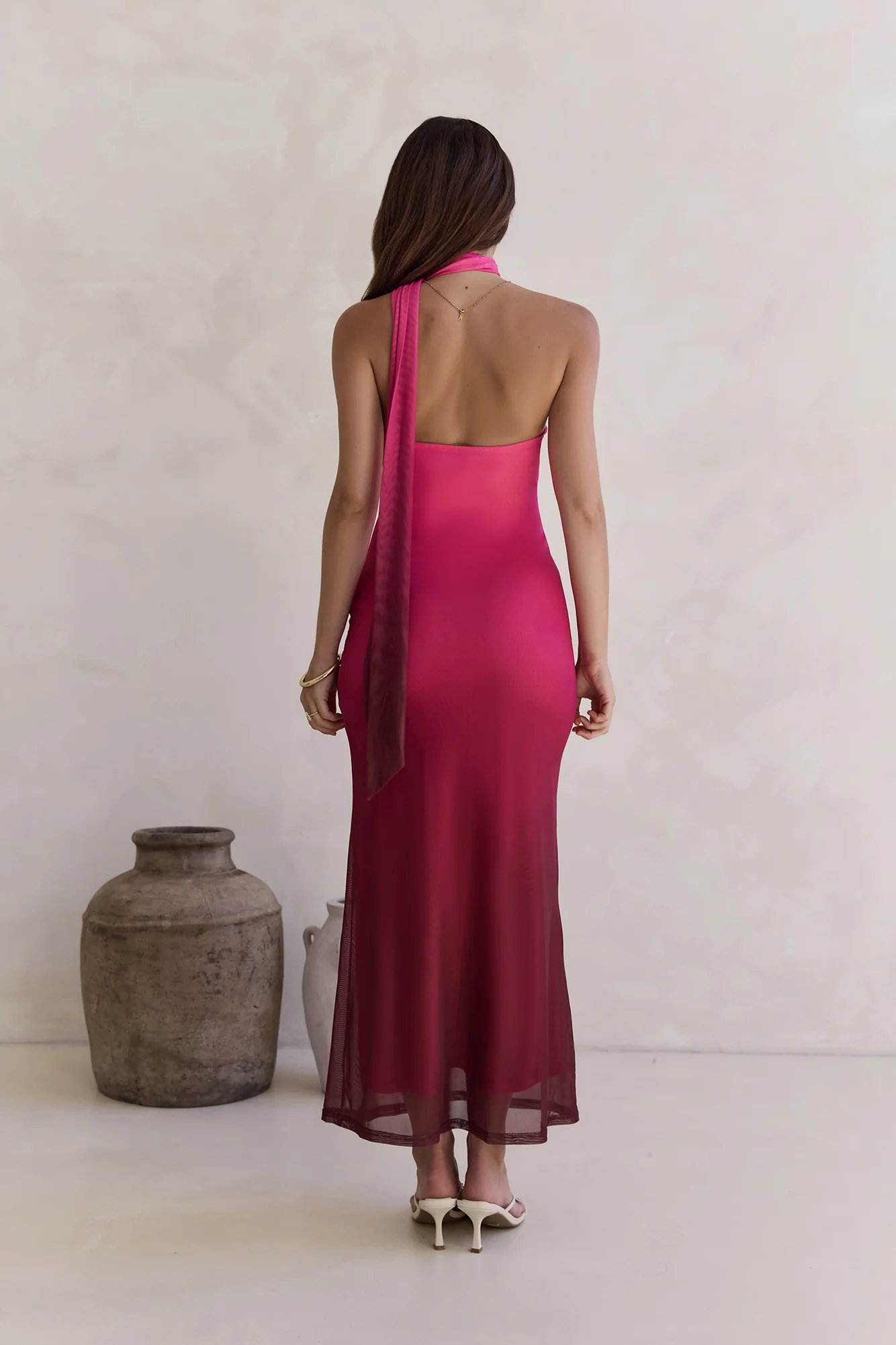Unstoppable Moment Mesh Maxi Dress Plum