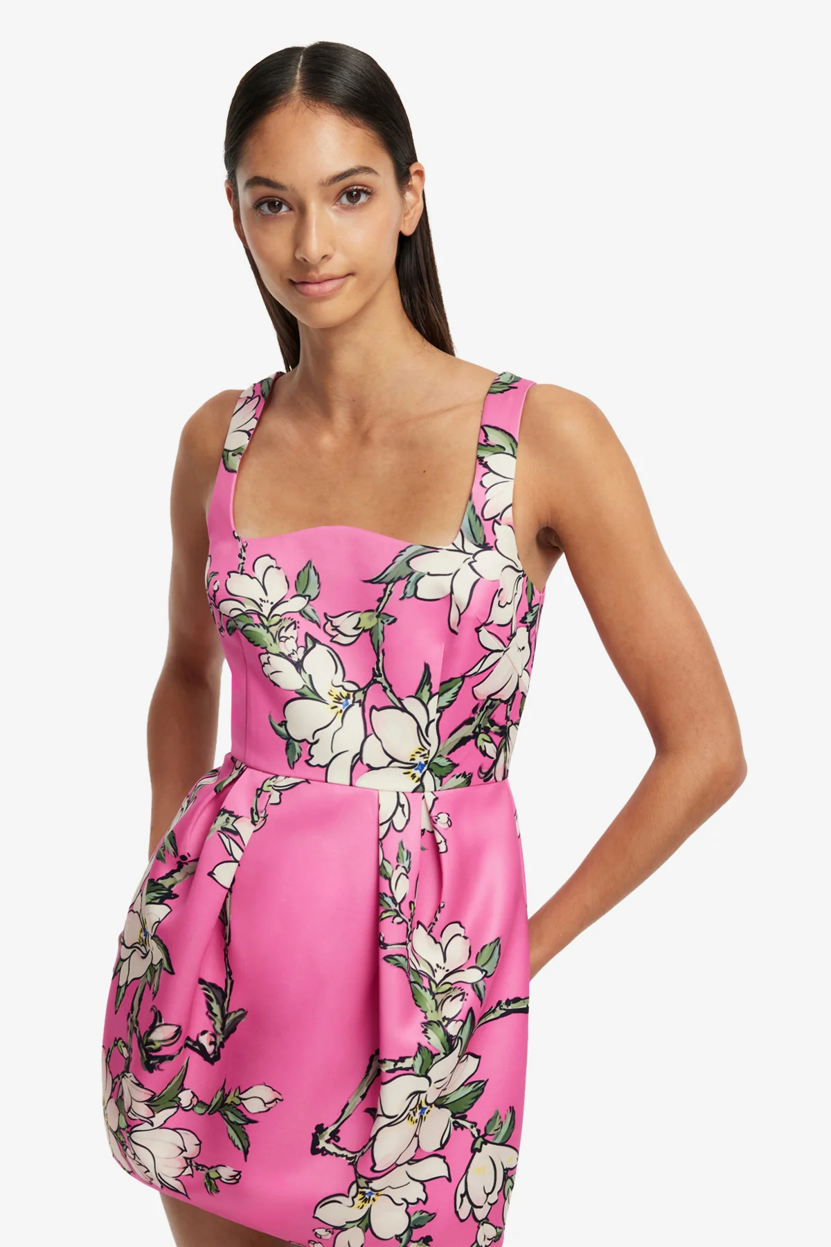 Piper Mini Dress - Pink Magnolia Print