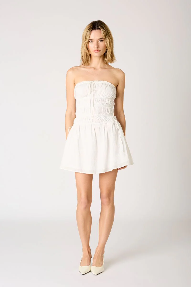 Cotton Smocked Mini Dress