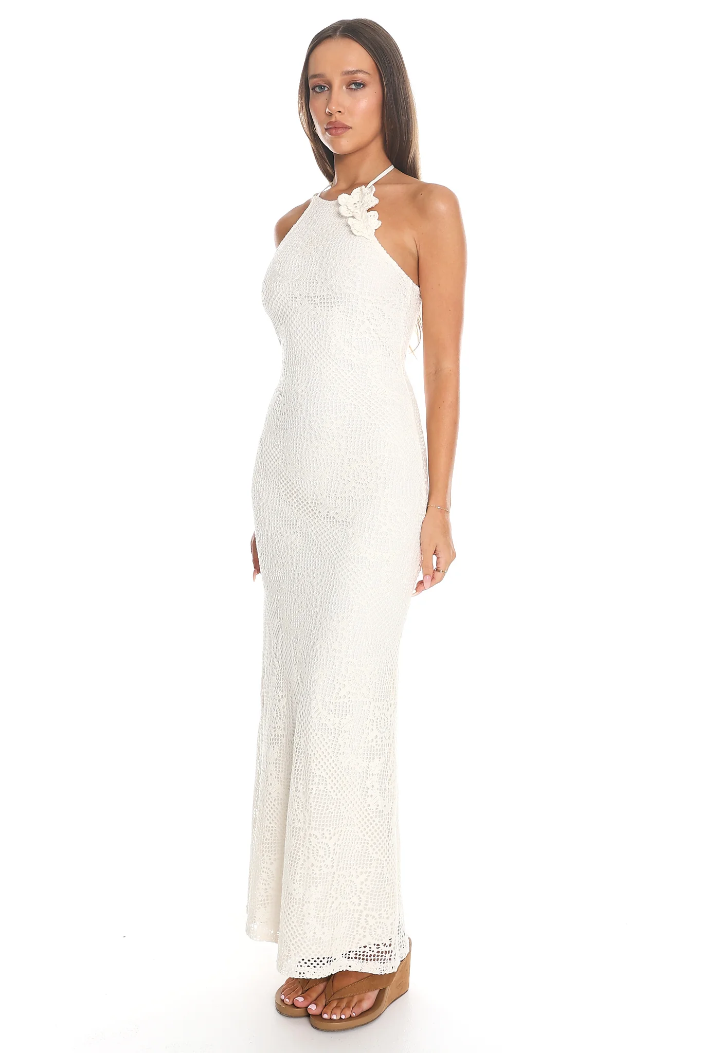Bahama Breeze Crochet Maxi Dress Ivory