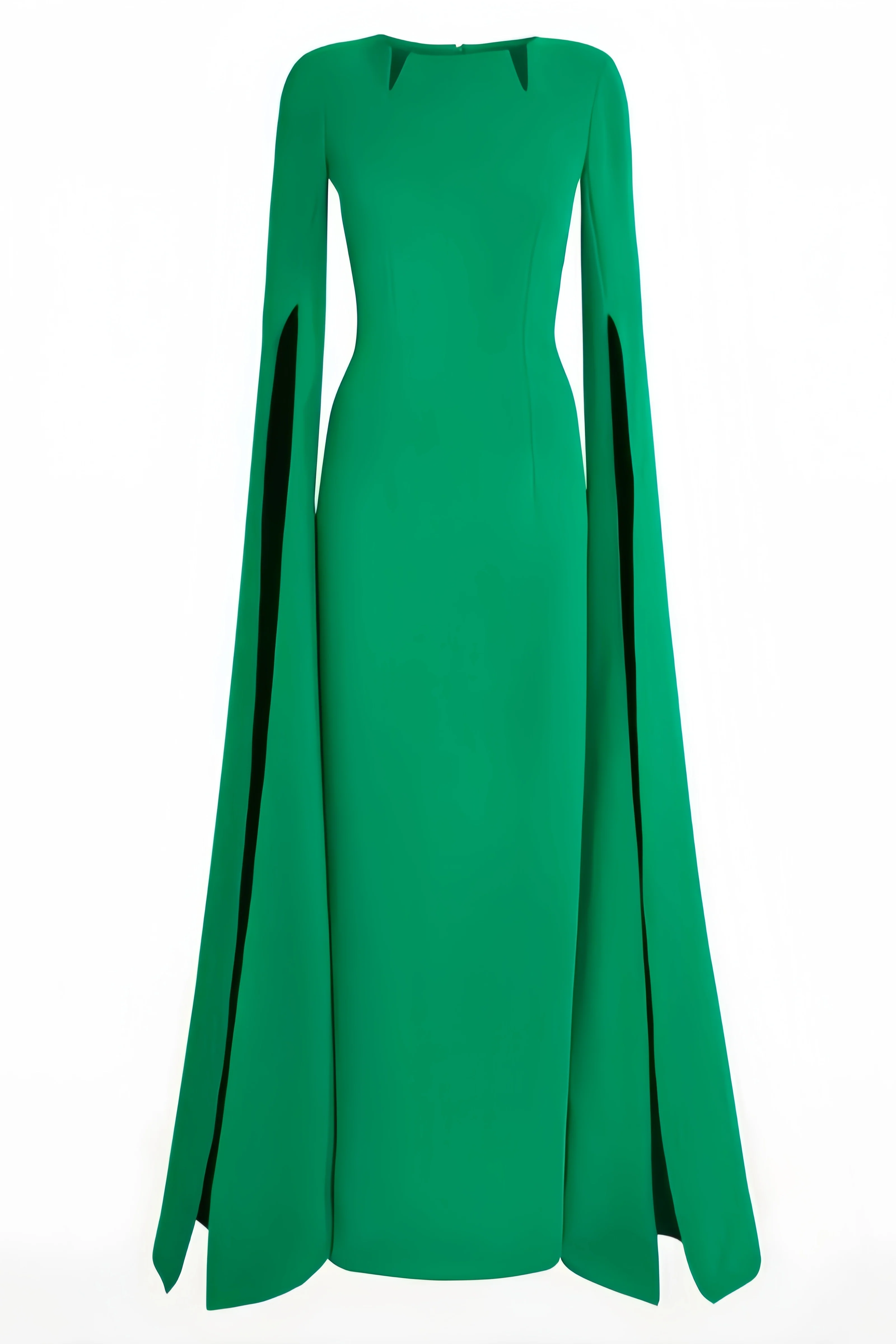 Rinae Green Extra Long Sleeve Maxi Dress