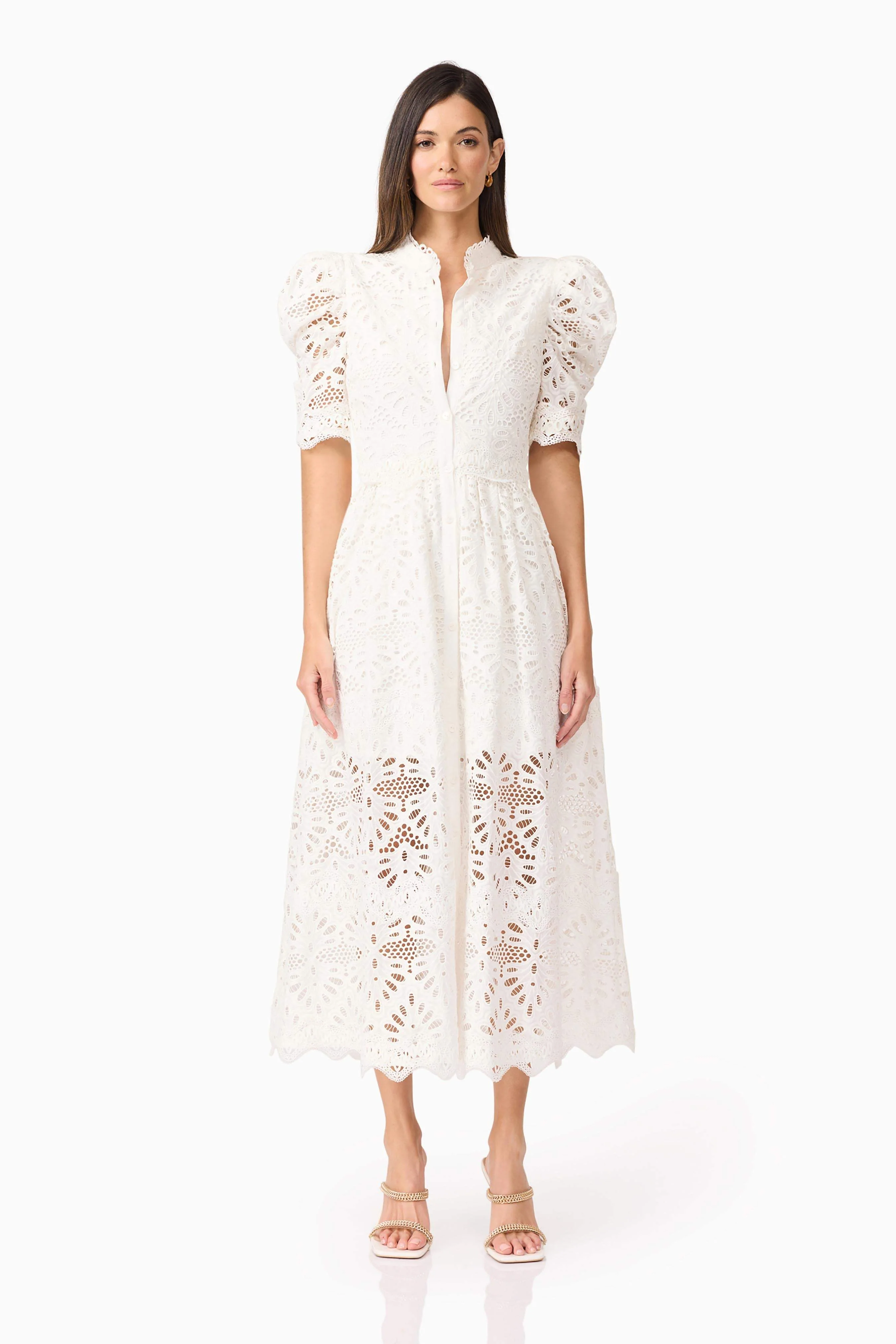 Carli Midi Shirt Dress in White