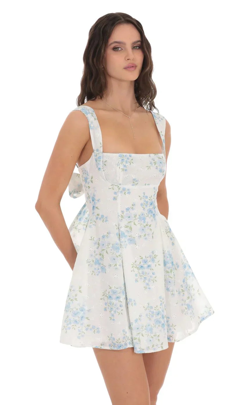 Magnolia Dreams Floral Eyelet Fit & Flare Dress - luluinthesky