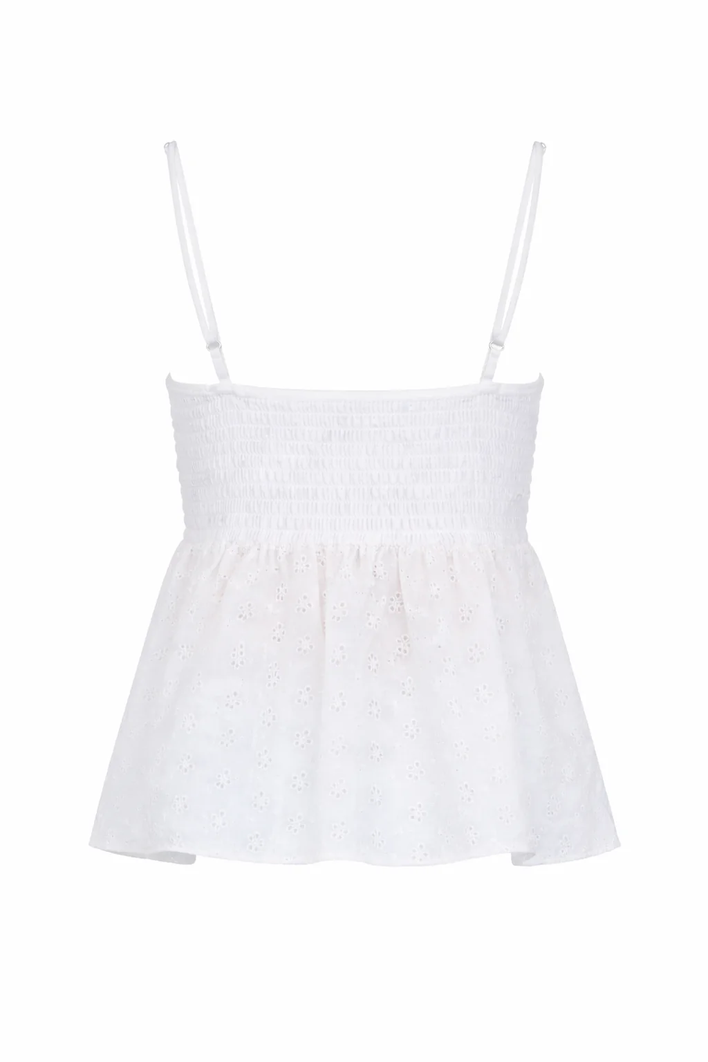 Eyelet Peplum Tank Top