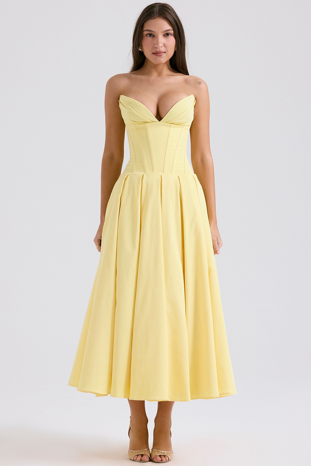 Sunshine Strapless Tulle Midi Dress