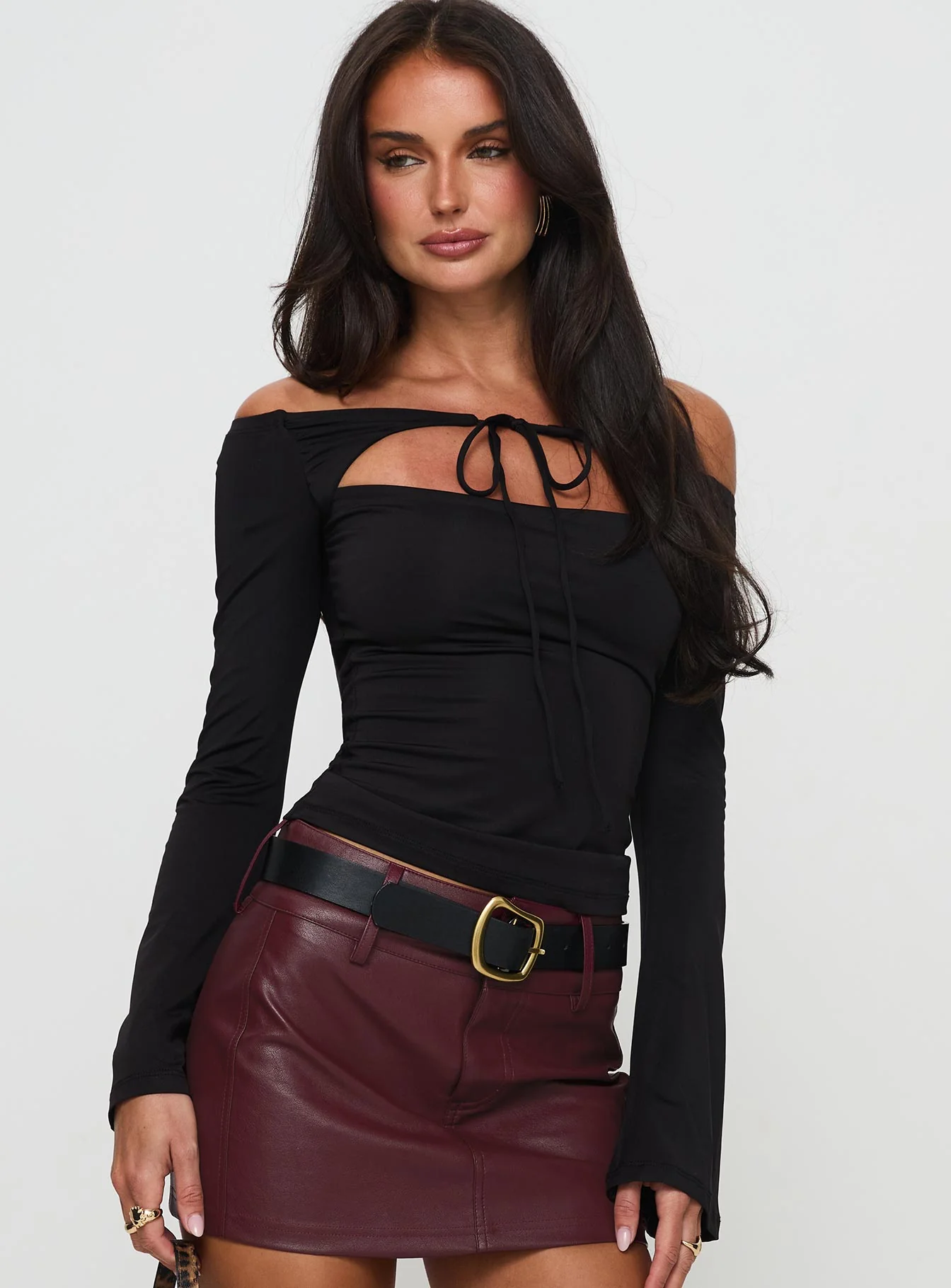 Nevah Long Sleeve Top Black