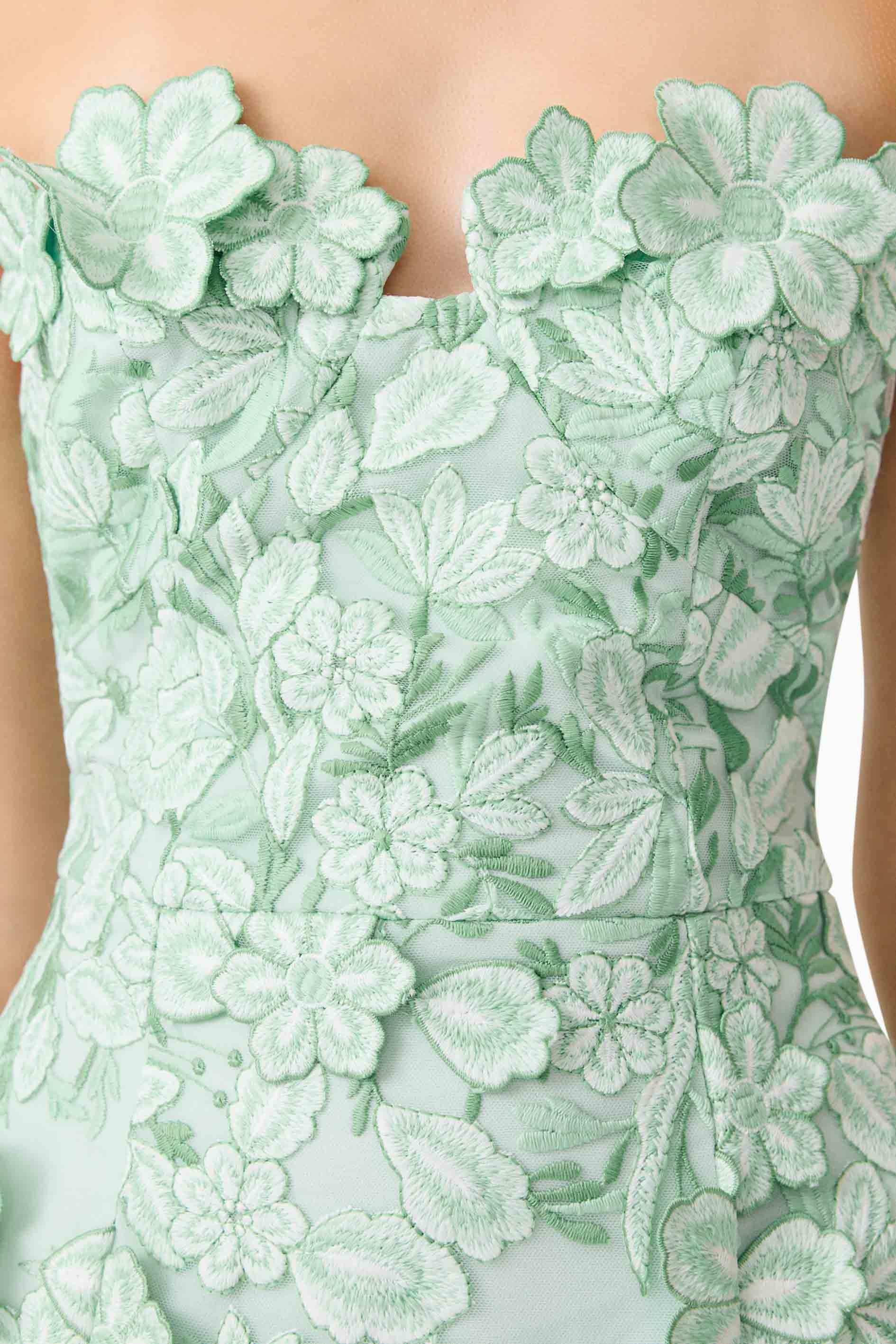 Roseate Strapless Maxi Dress in Mint Green