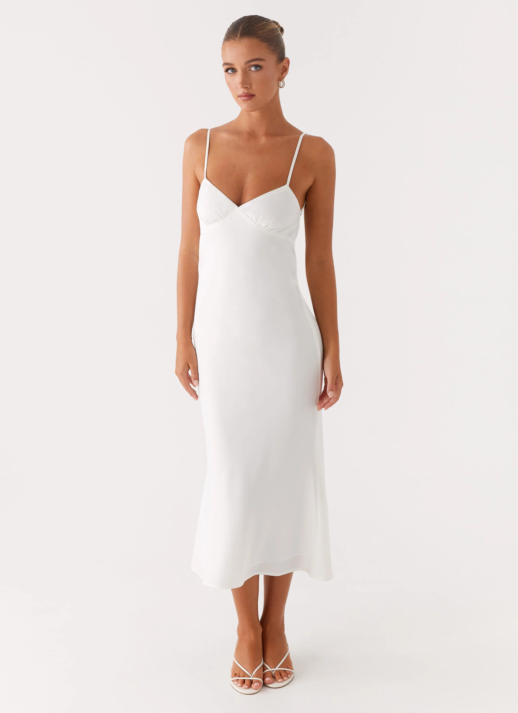 Bentley Midi Dress - White - luluinthesky