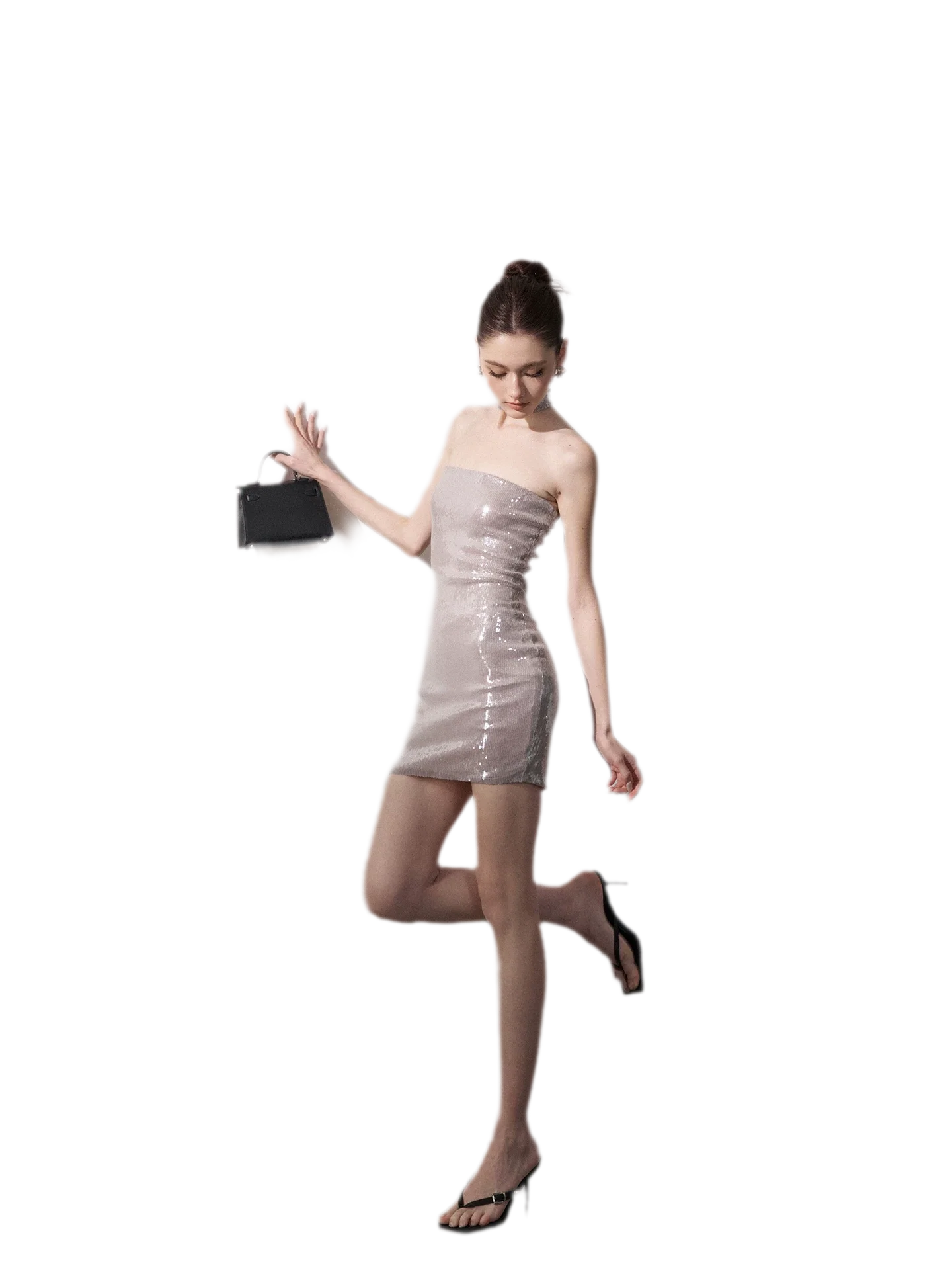 Sequin Choker Mini Dress