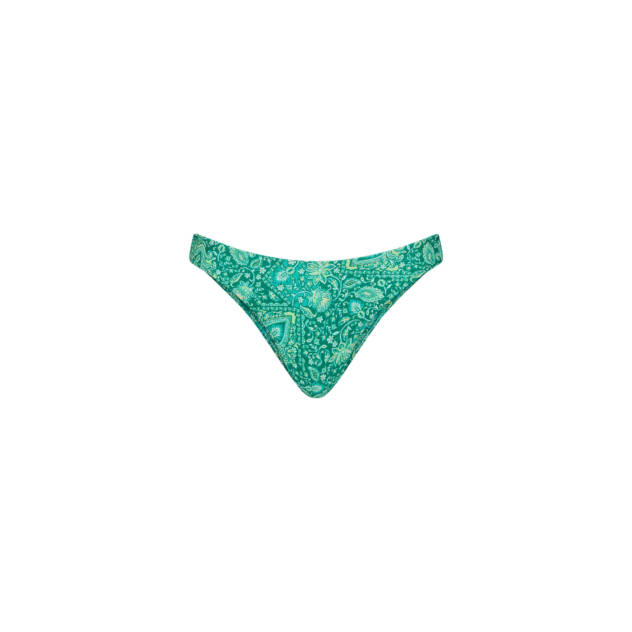 Minimal Full Coverage Bikini Bottom - Emerald Aura