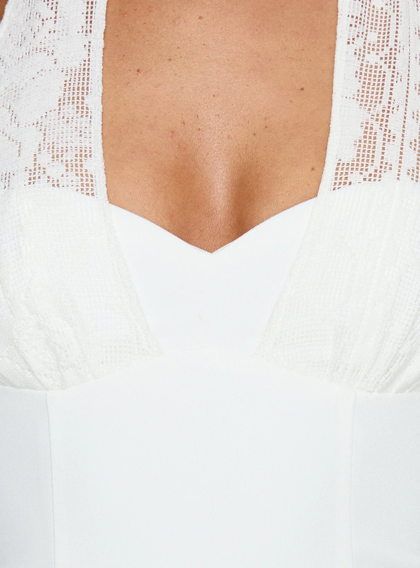 Josanna Crochet Halter Mini Dress White