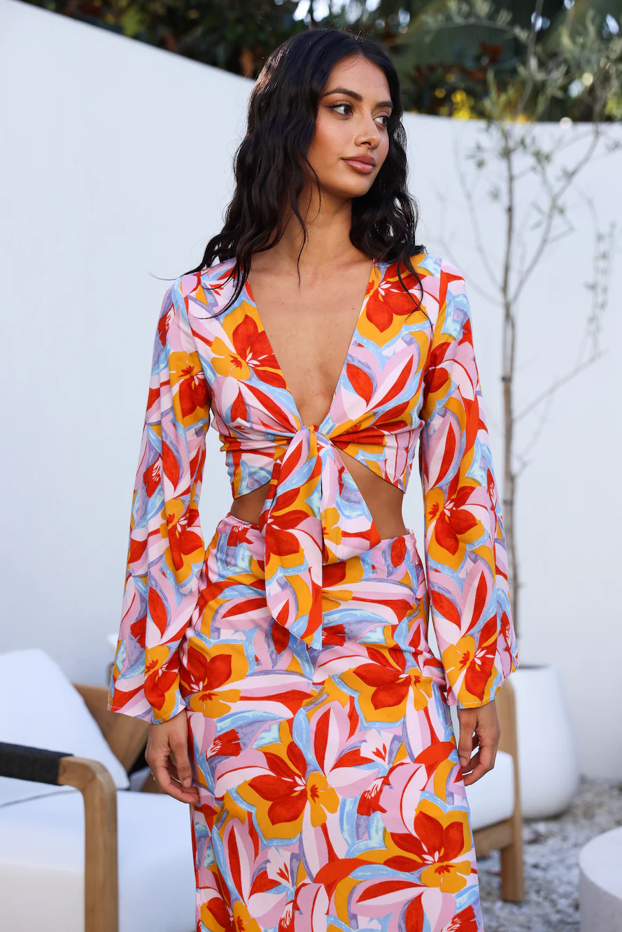 Smells Like Summer Long Sleeve Crop Top Orange