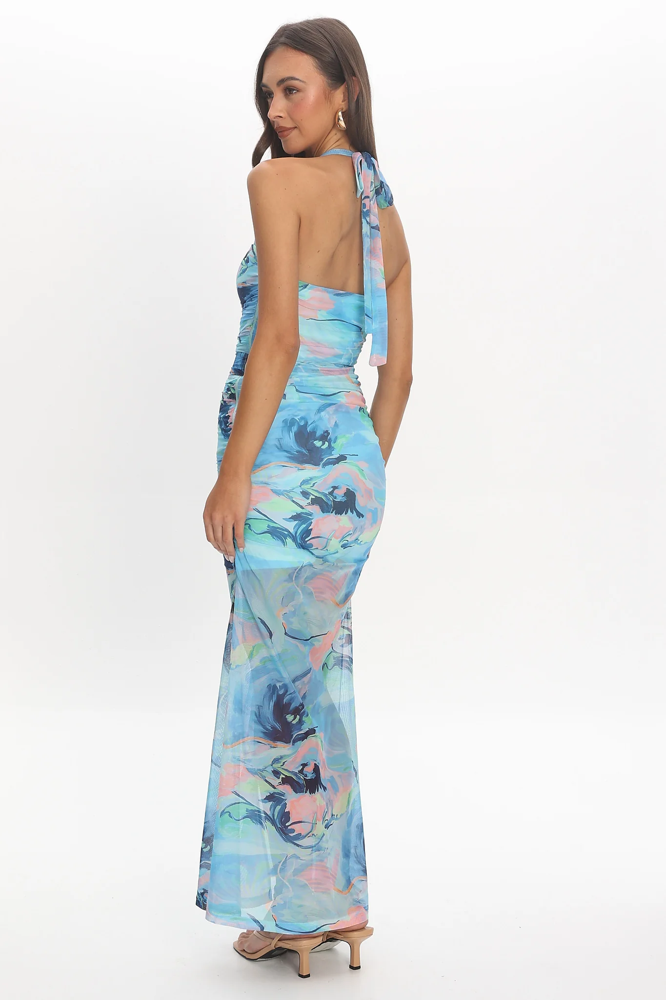Mizuki Flounce Maxi Dress Blue - luluinthesky