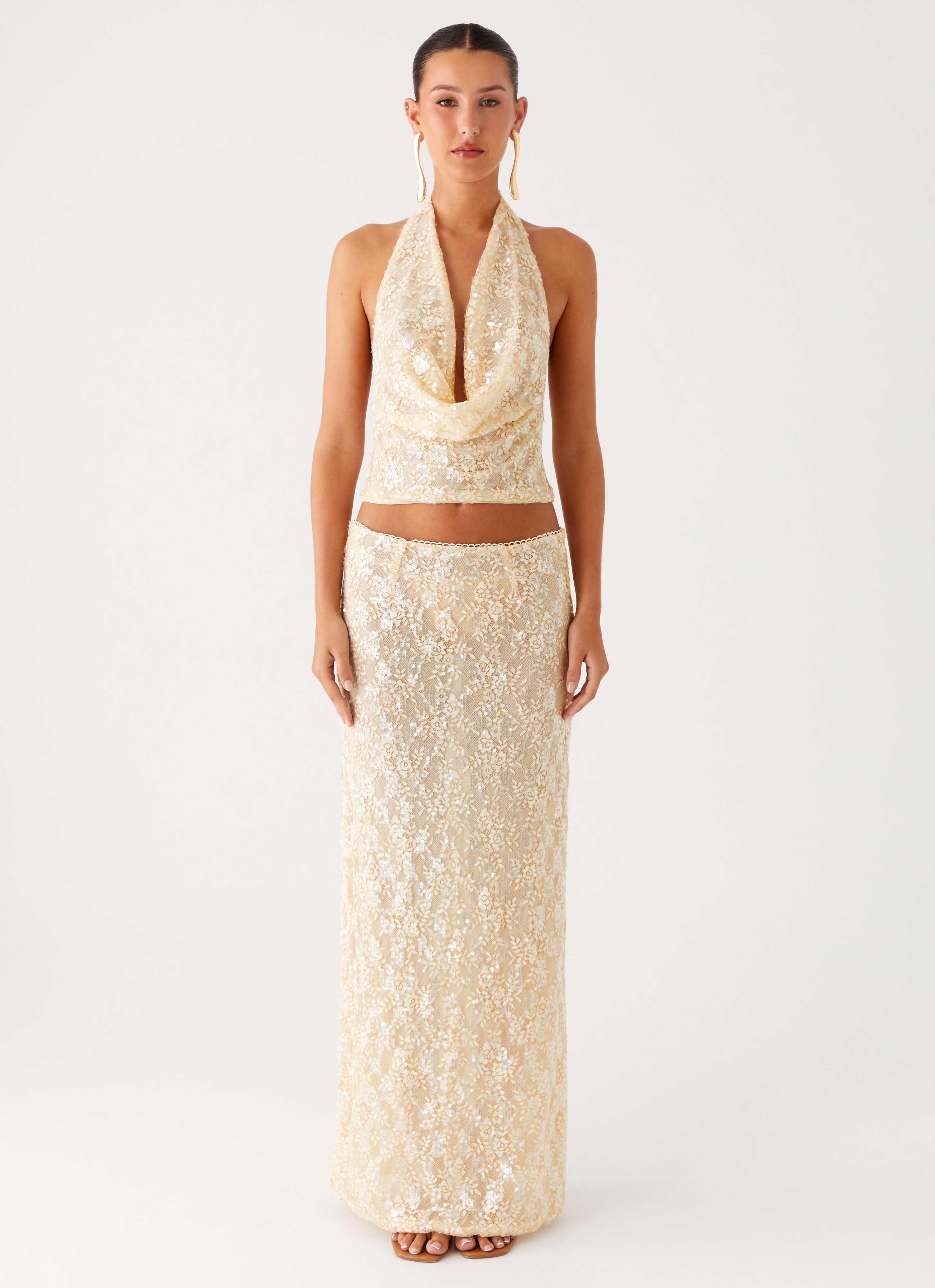Bling It On Cowl Top - Ivory