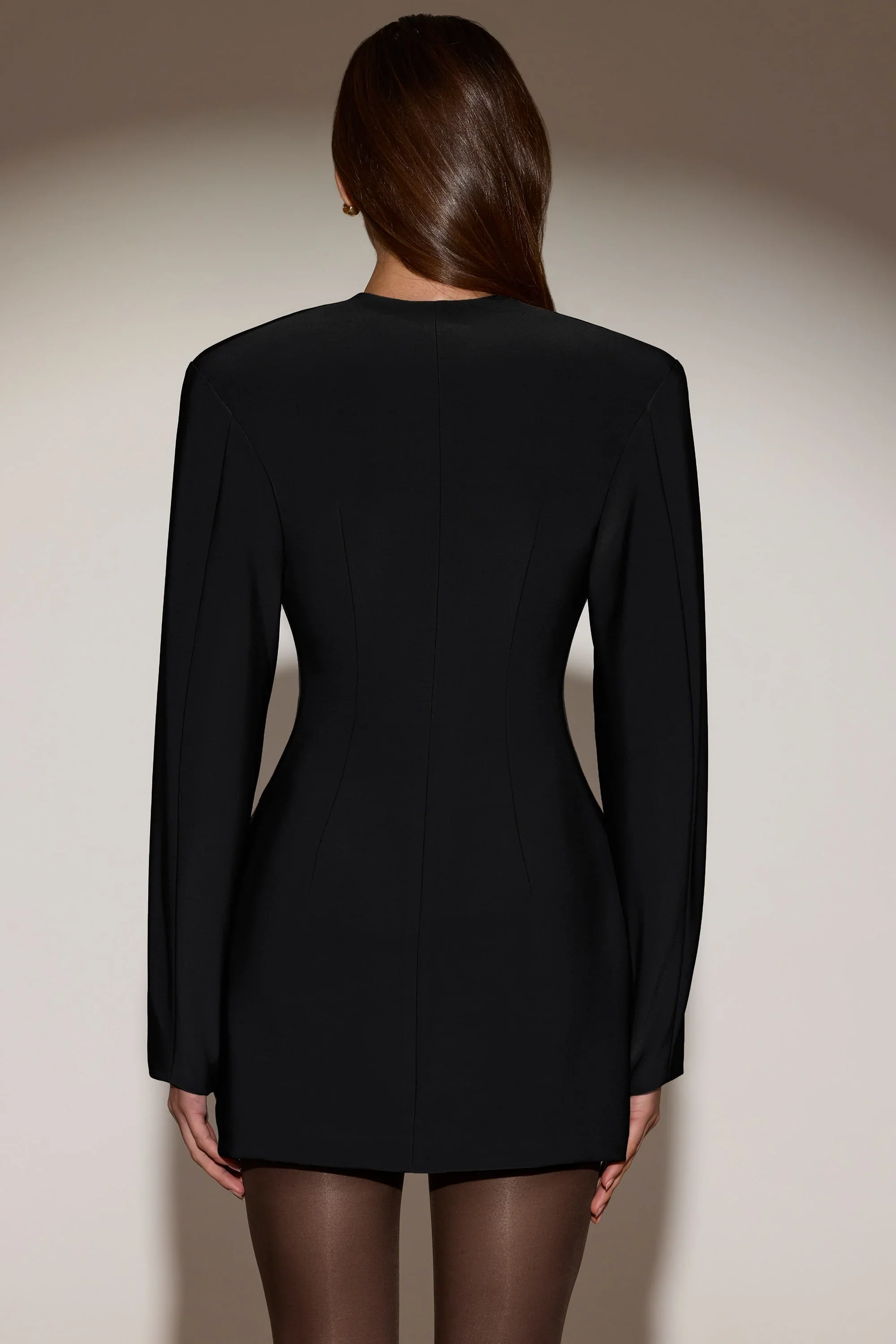Single-Breasted Blazer Mini Dress in Black