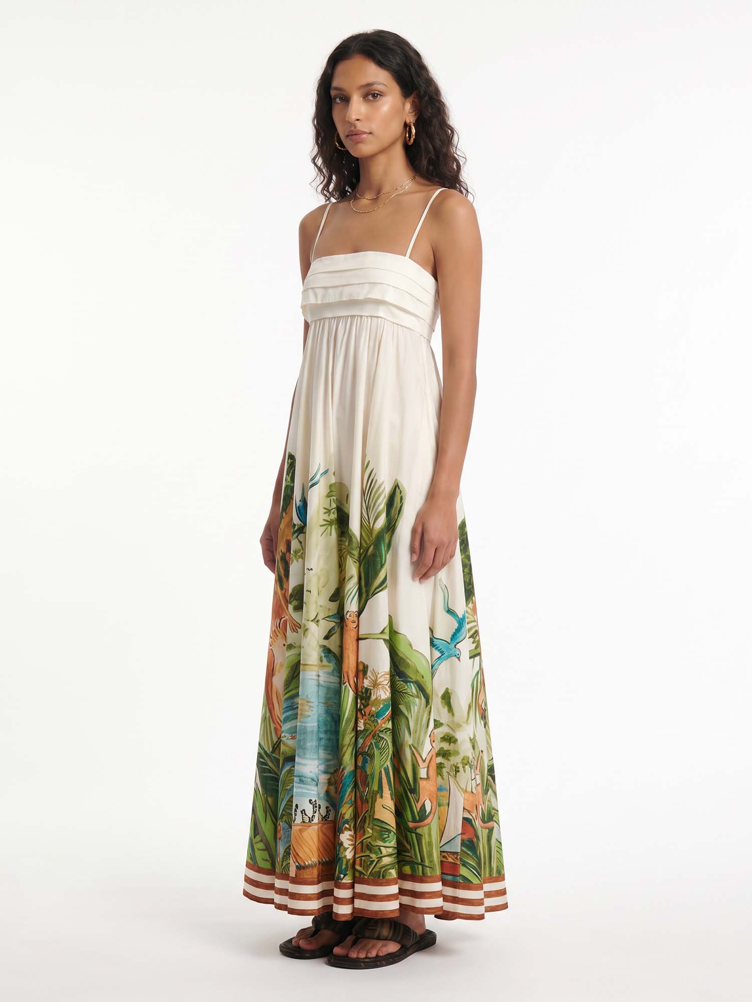 Tropical Paradise Strapless Maxi Dress