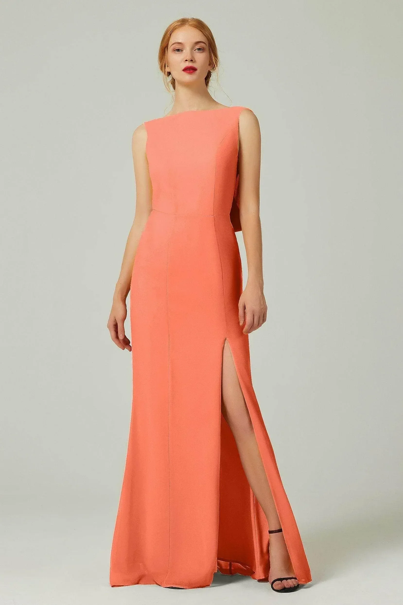 Sheath-Column Sweep-Brush Chiffon Bridesmaid Dress Formal Dresses CB0310