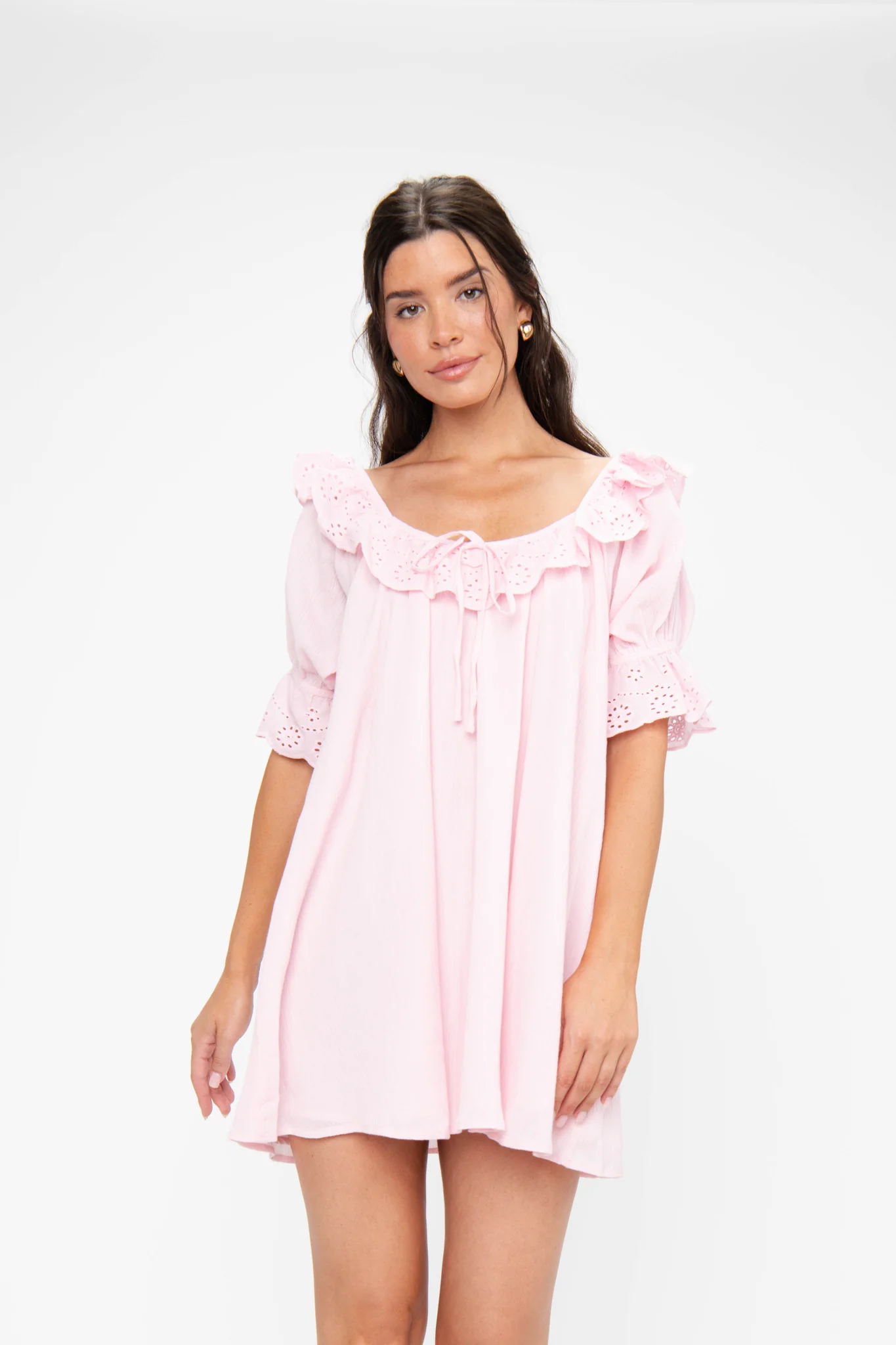 Toulouse Dress ~ Pink Eyelet