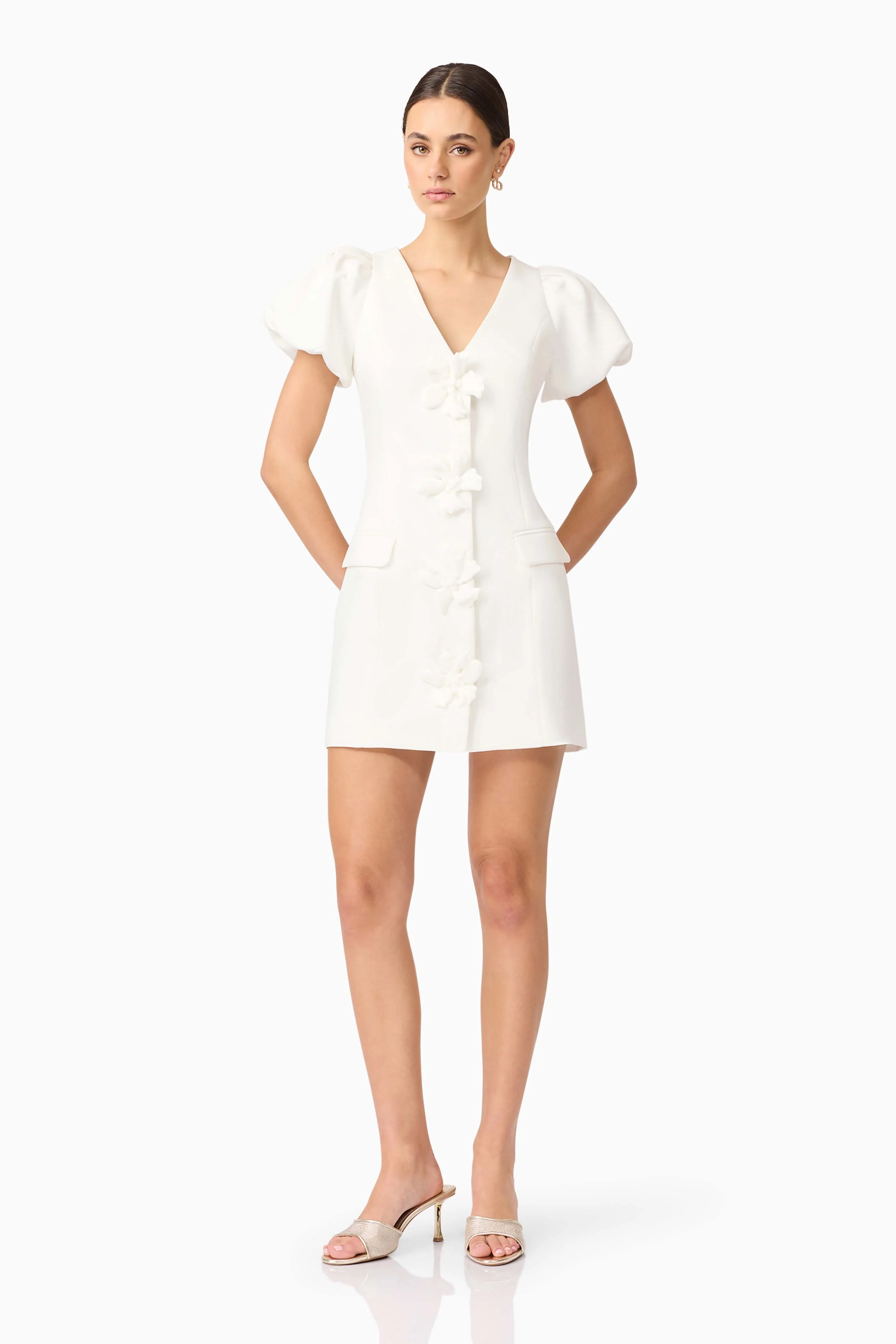 Elysie Blazer Mini Dress in White
