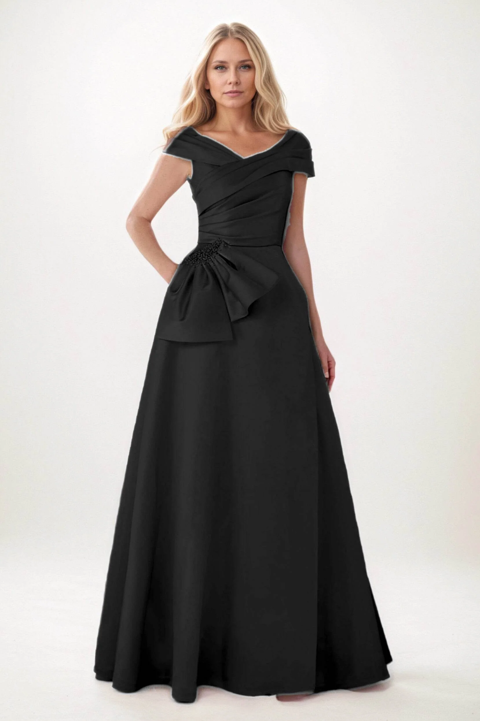 A-Line Maxi Satin Mother of the Bride Dresses CM0403