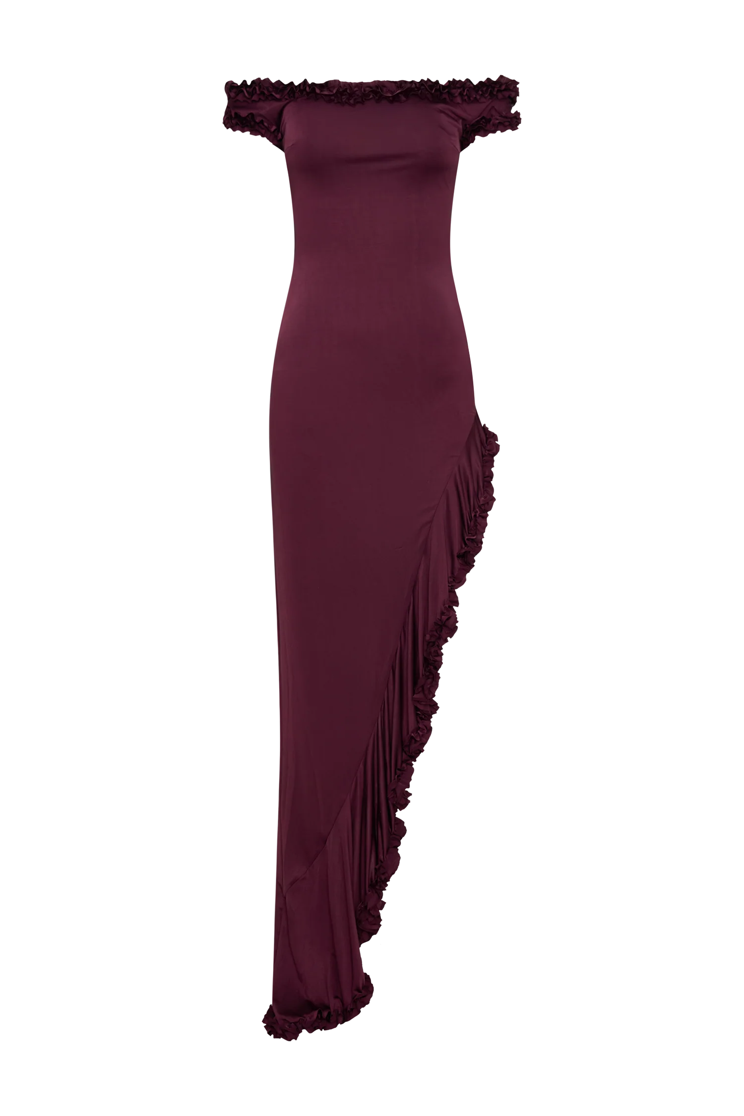 Arielle-Off-Shoulder-Ruffle-Midi-Dress-Plum